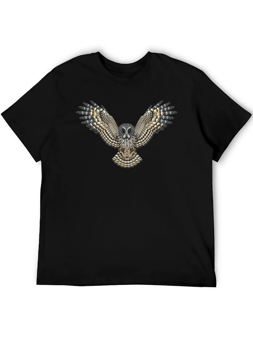 Owl Graphic Print Mens Black T-Shirt