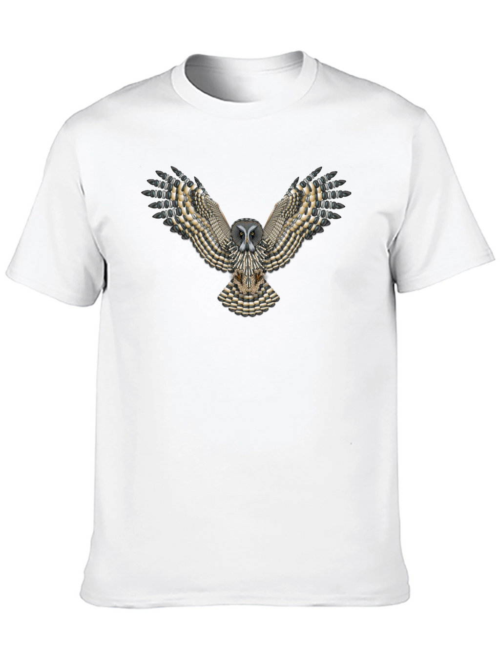 Owl Graphic Print Mens Black T-Shirt