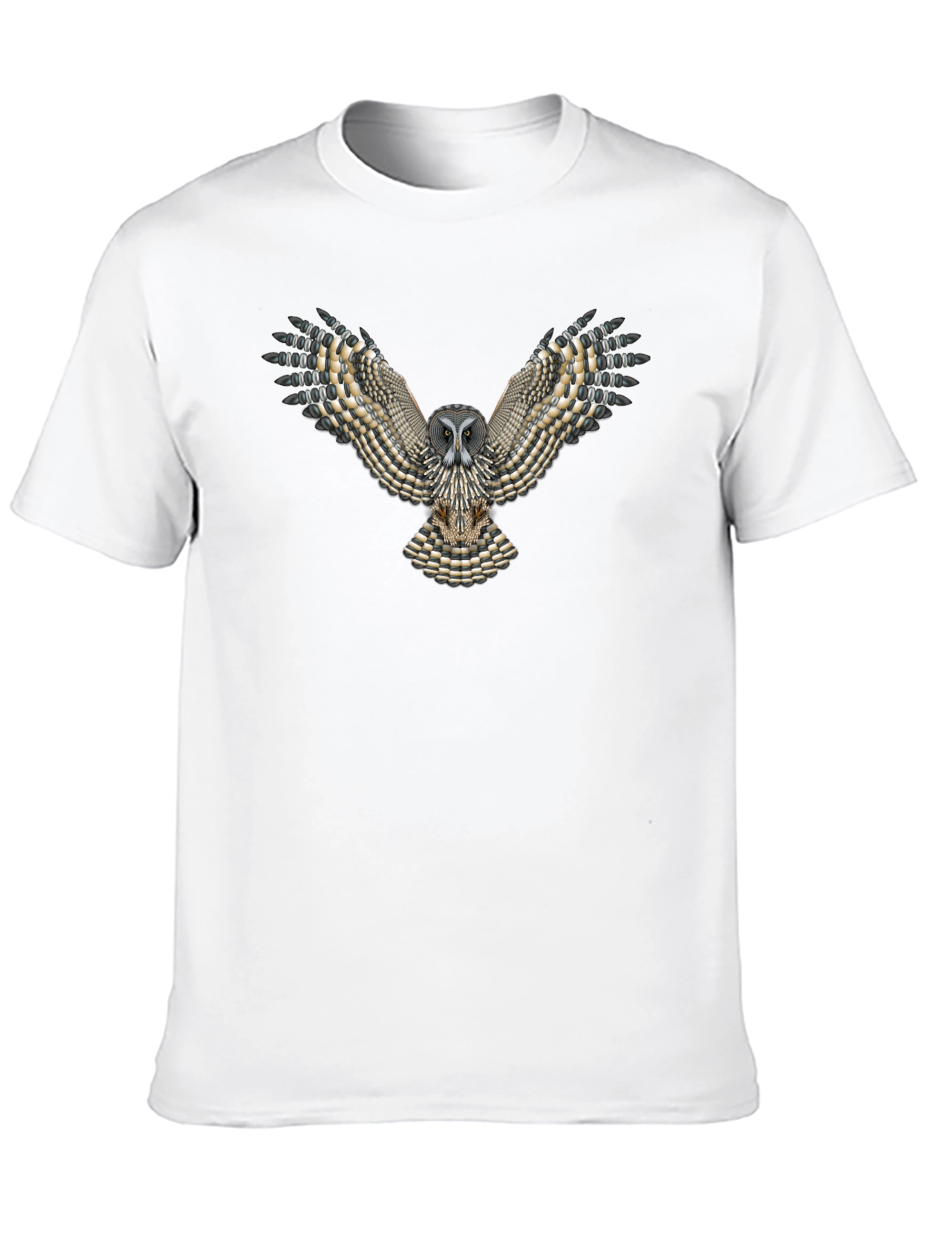 Owl Graphic Print Mens Black T-Shirt