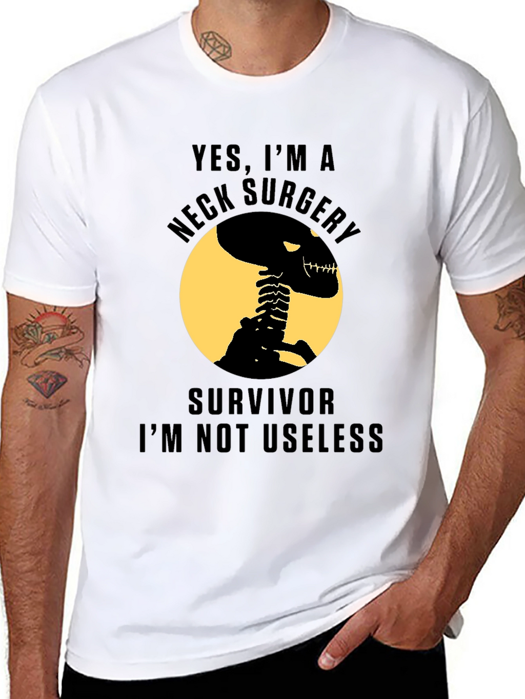 Neck Surgery Survivor Skeleton T-Shirt