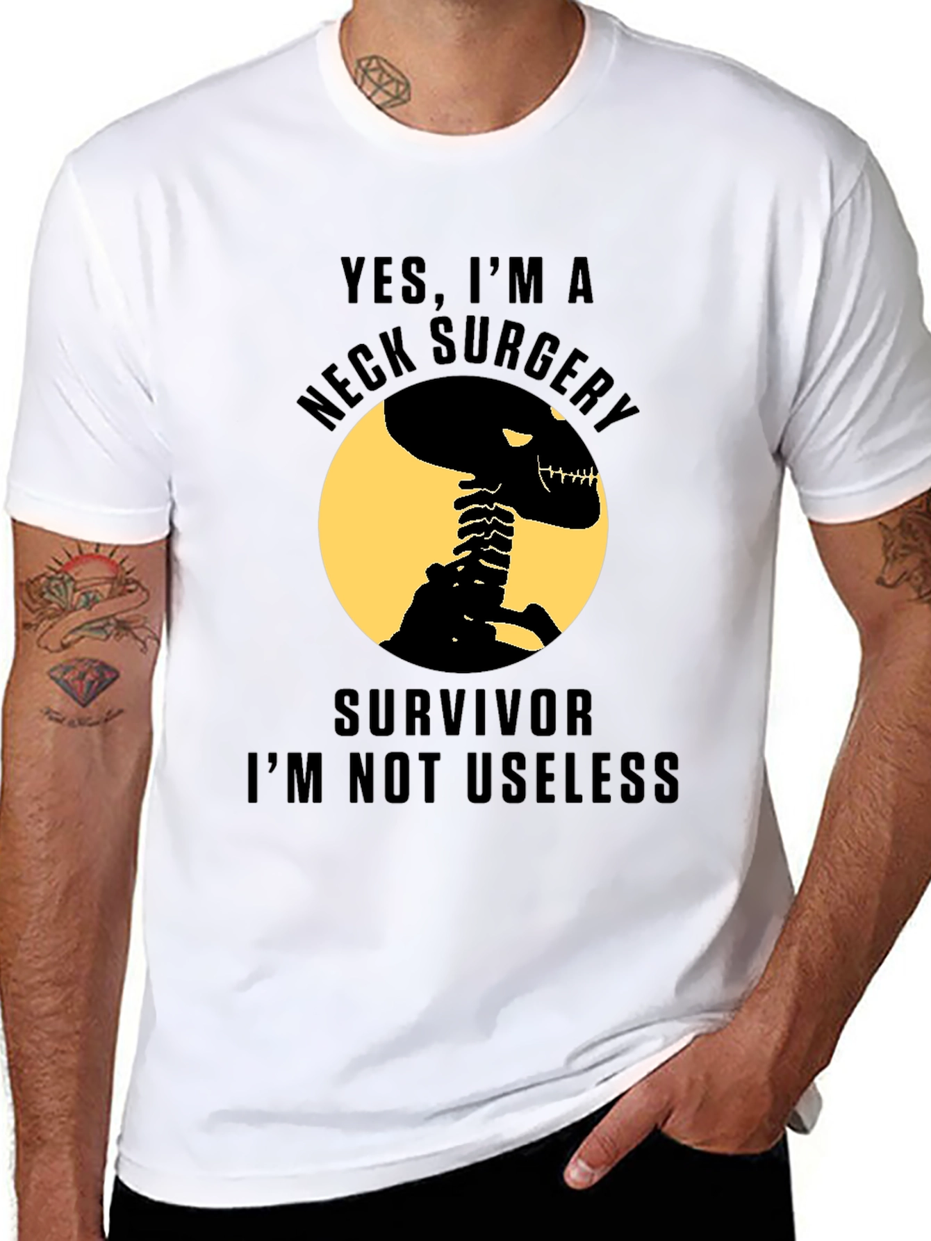 Neck Surgery Survivor Skeleton T-Shirt