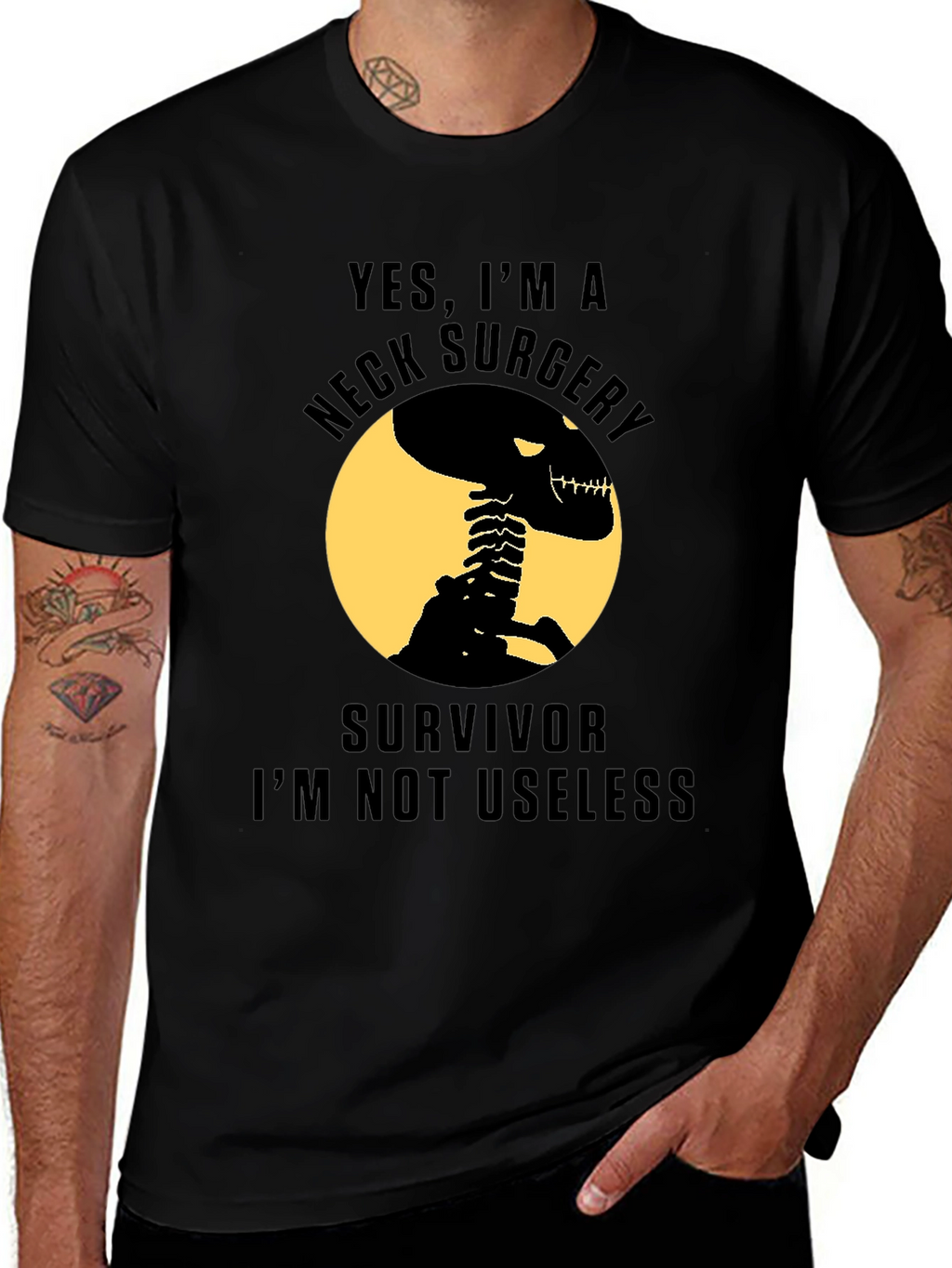 Neck Surgery Survivor Skeleton T-Shirt