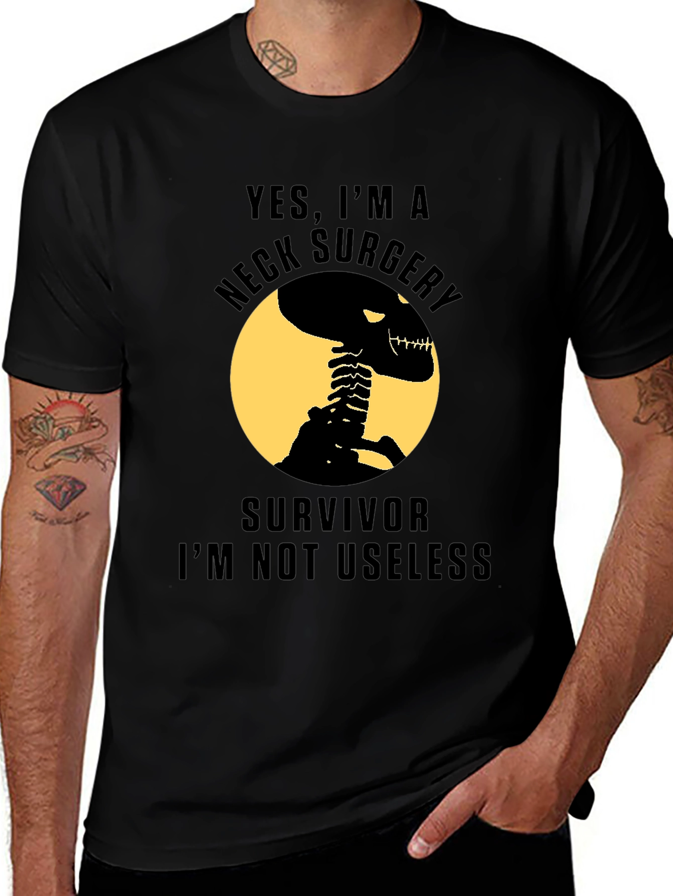 Neck Surgery Survivor Skeleton T-Shirt