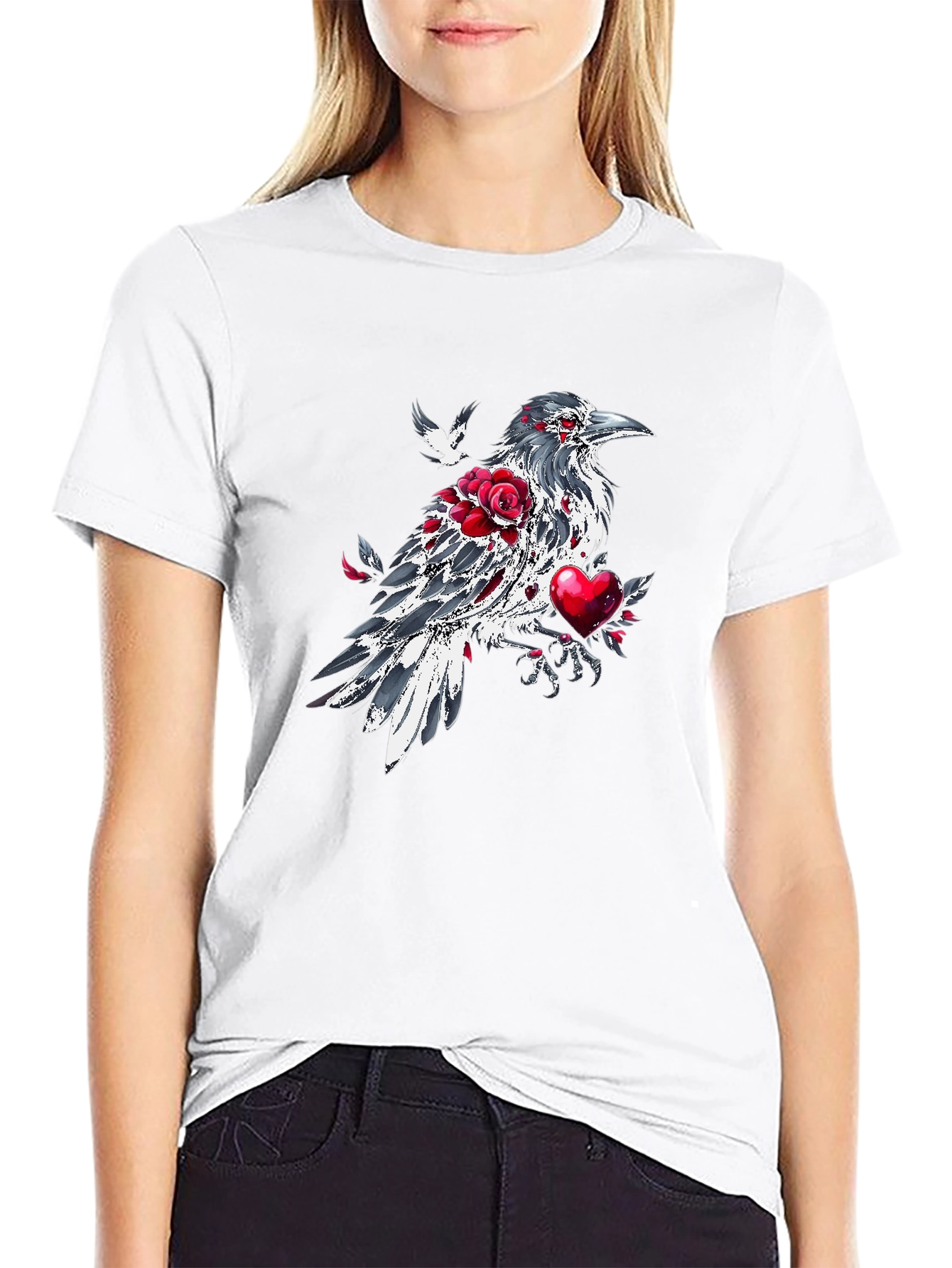 Raven and Roses Graphic Tee