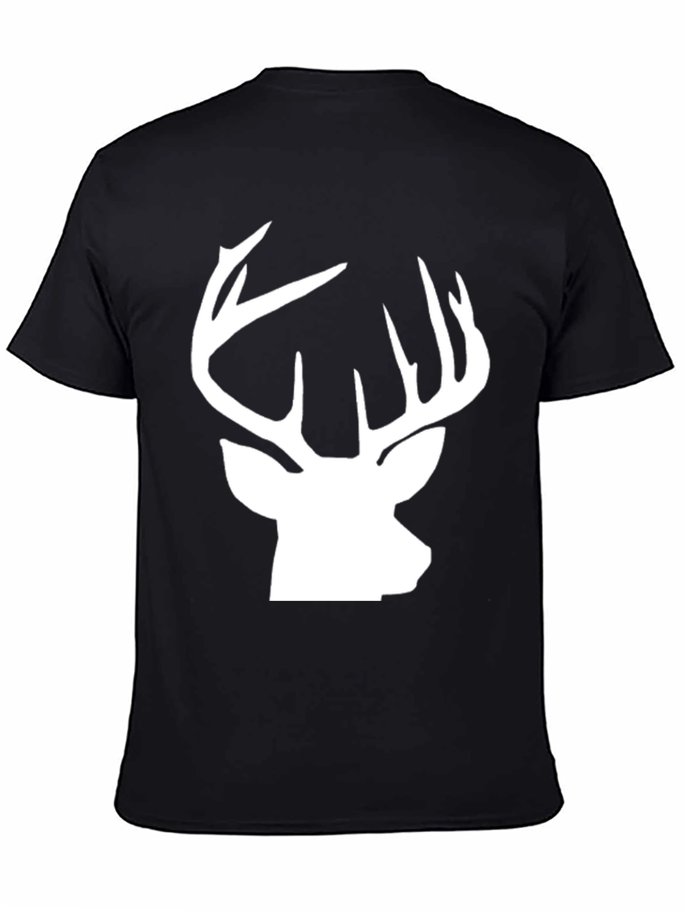 Deer Head Graphic Tee - Black Casual Shirt