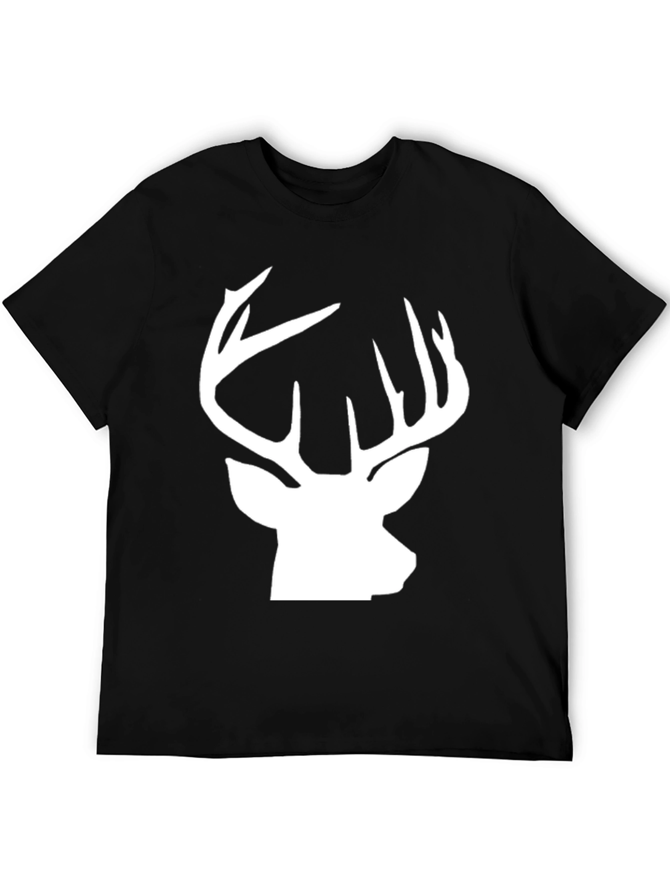 Deer Head Graphic Tee - Black Casual Shirt