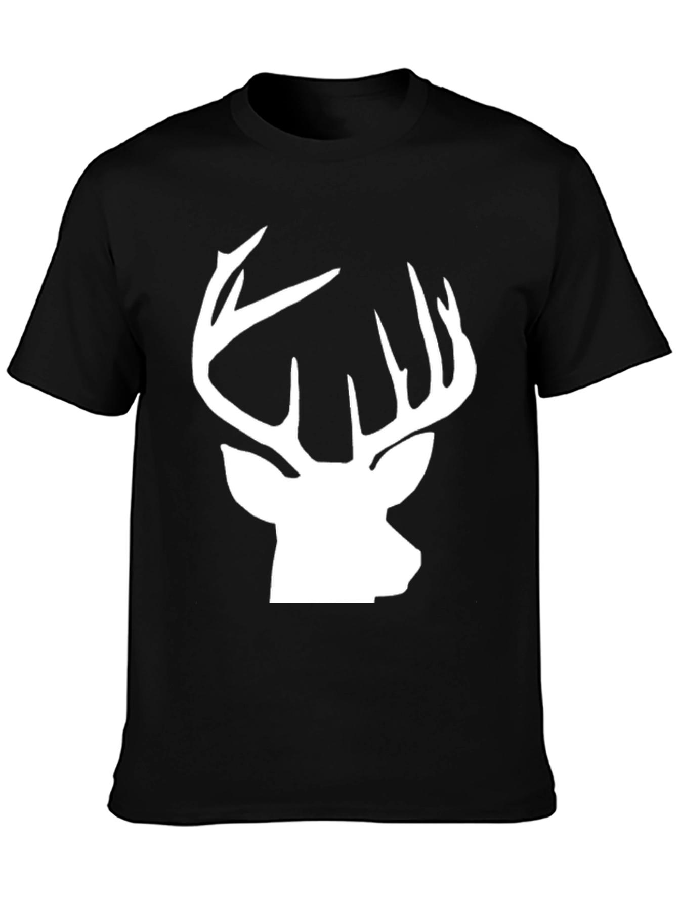 Deer Head Graphic Tee - Black Casual Shirt