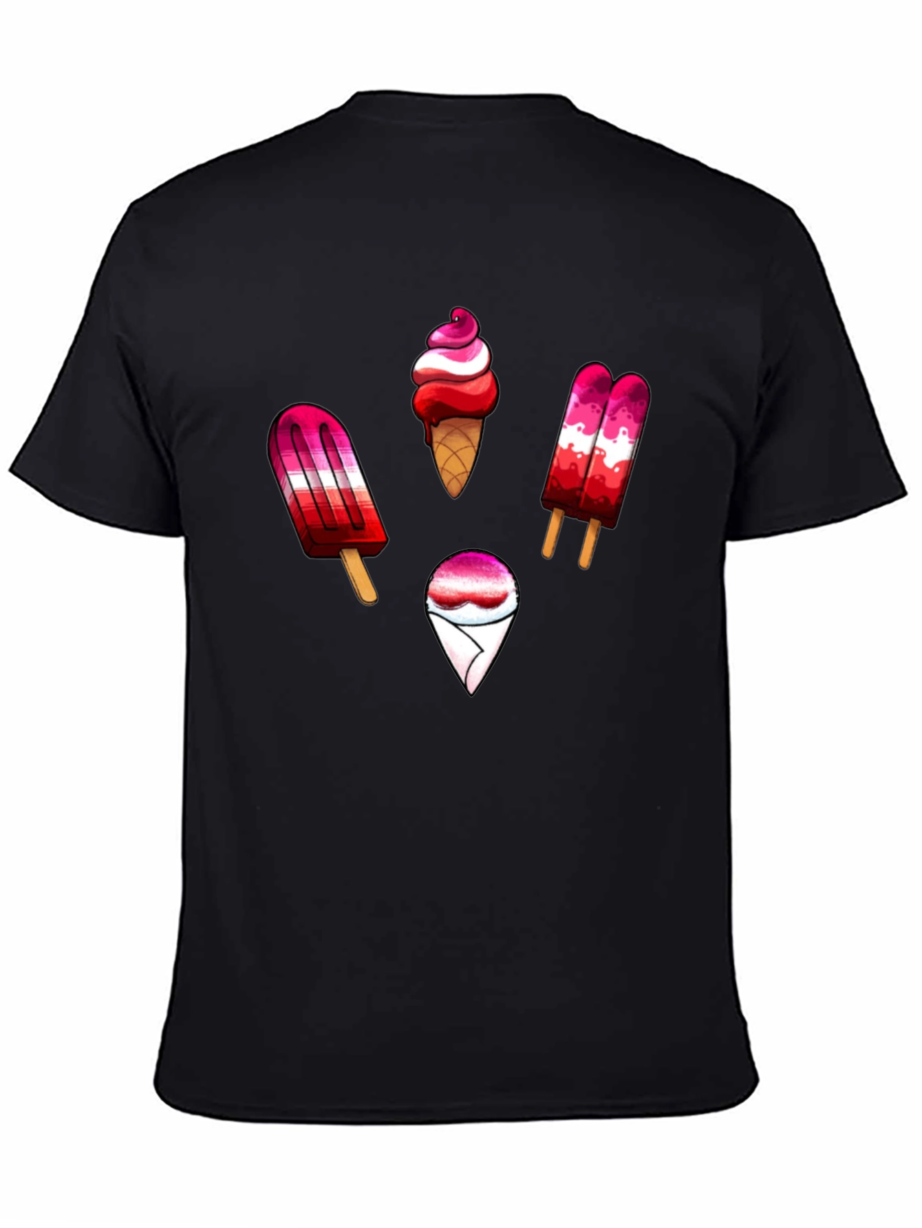 LGBT Lesbian Pride Ice Cream Novelty Graphic T-Shirt