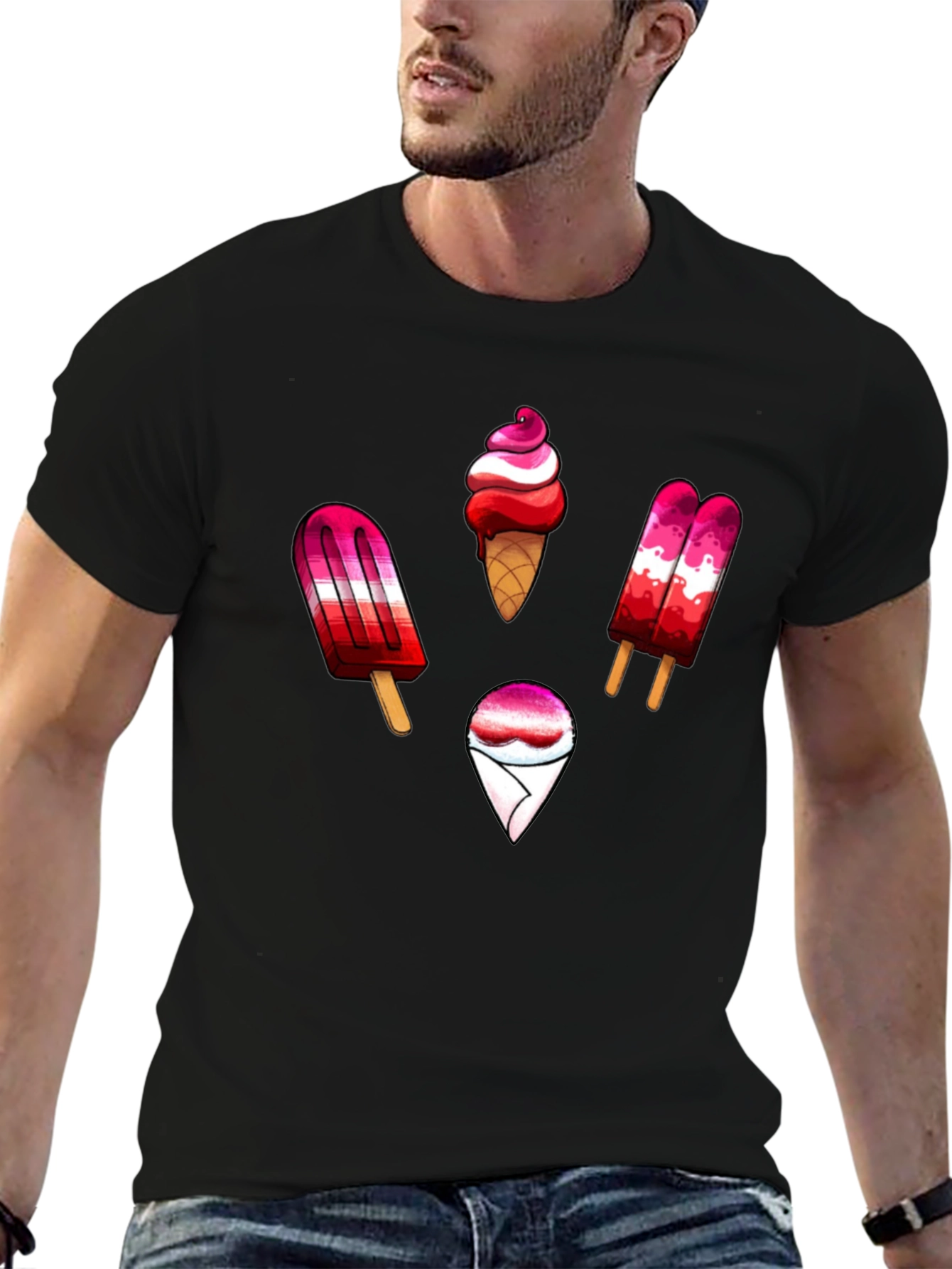 LGBT Lesbian Pride Ice Cream Novelty Graphic T-Shirt