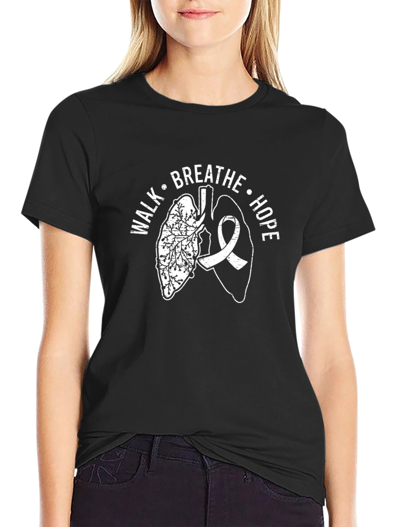 Walk Breathe Hope Lung Cancer Awareness T-Shirt