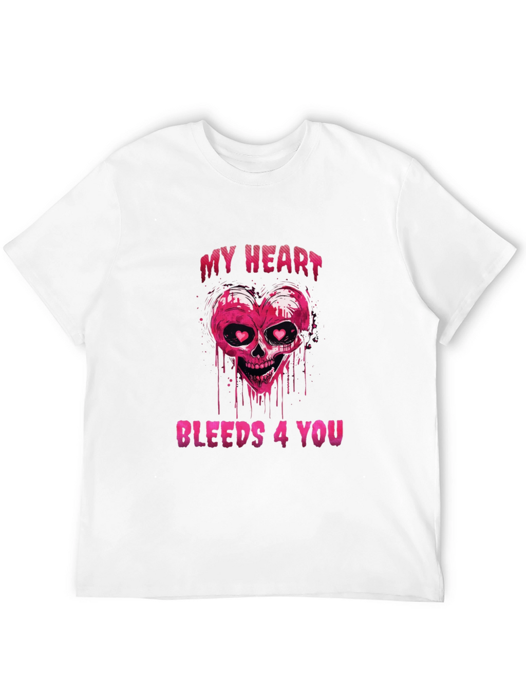 Bleeding Heart Skull Graphic Tee - Valentines Day Shirt
