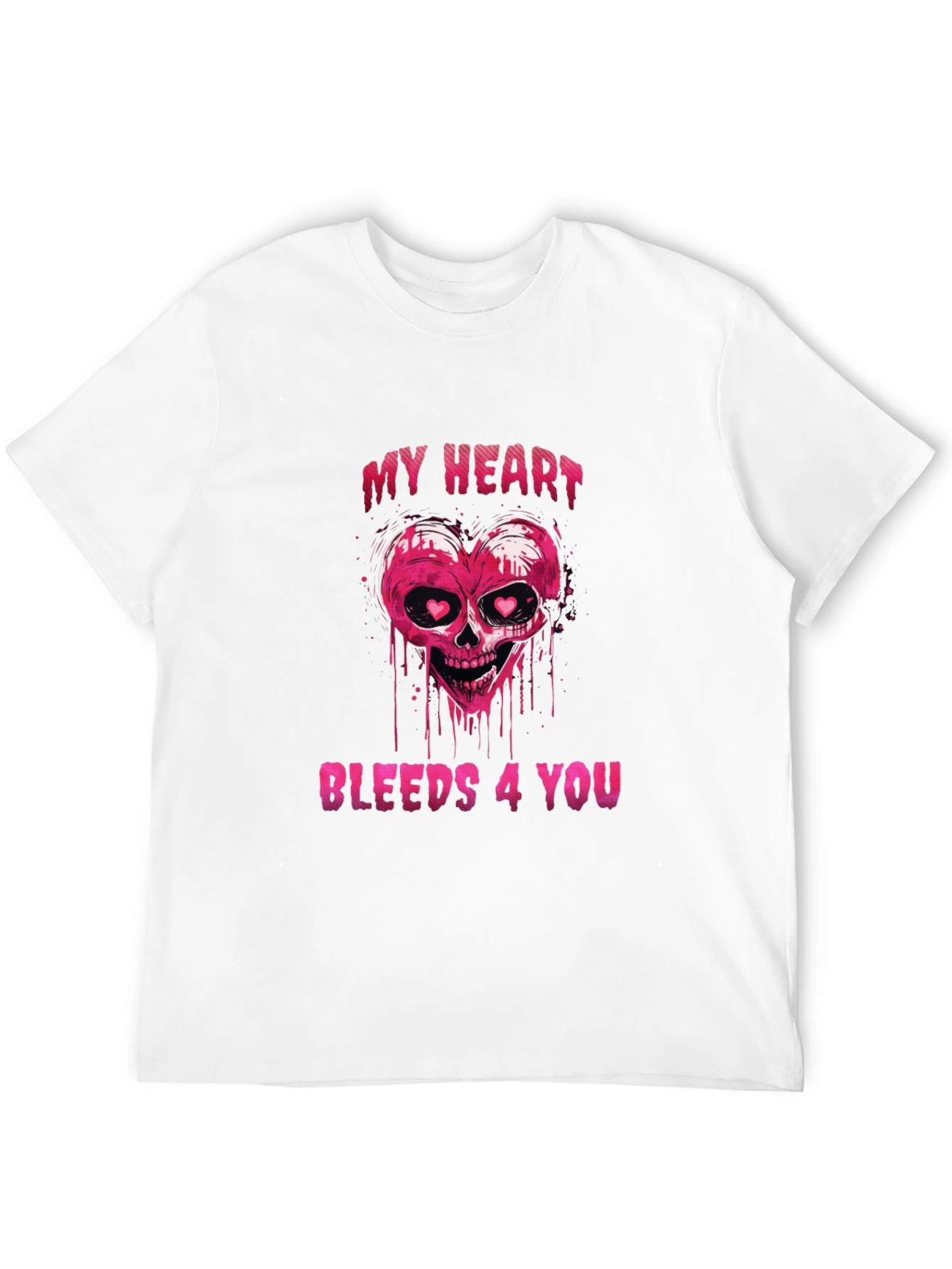 Bleeding Heart Skull Graphic Tee - Valentines Day Shirt
