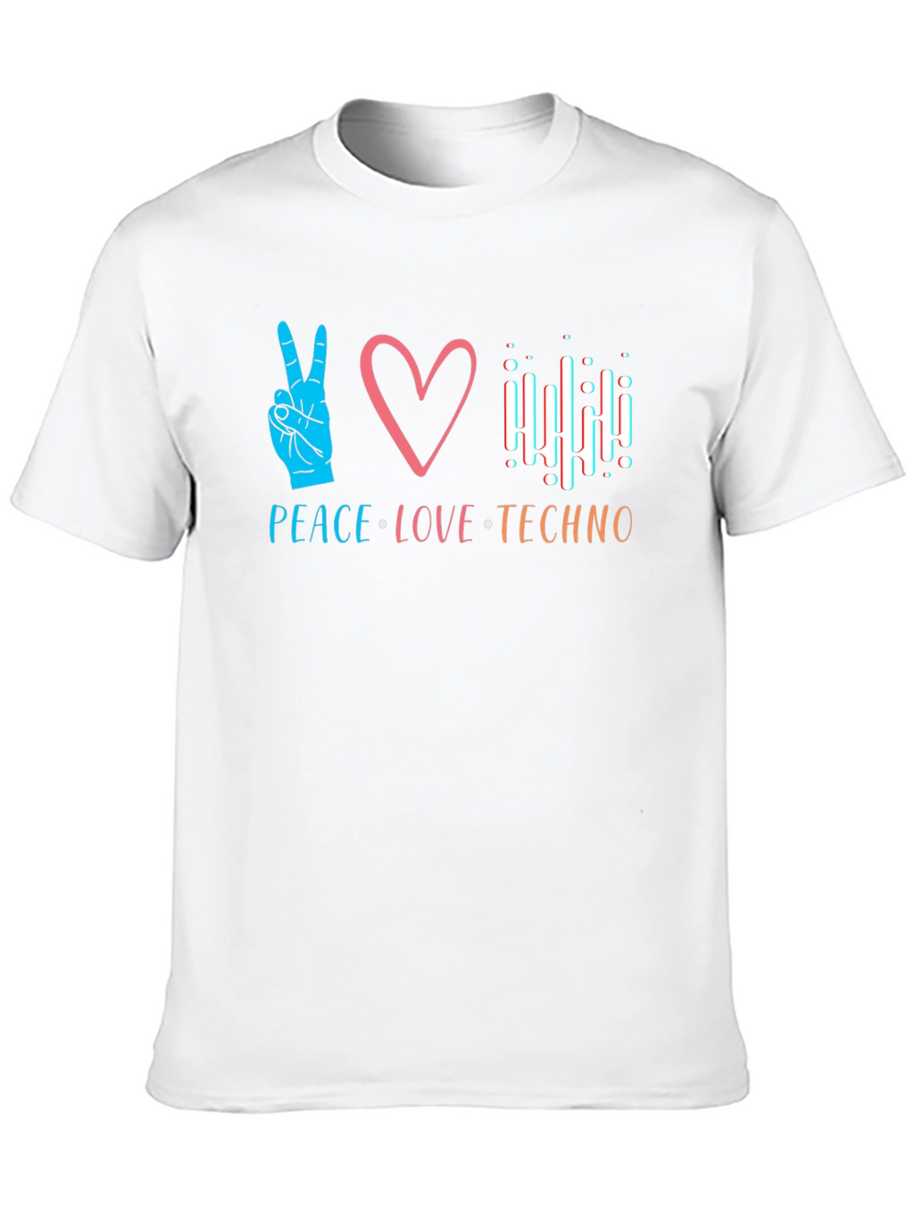 Peace Love Techno Black T-Shirt