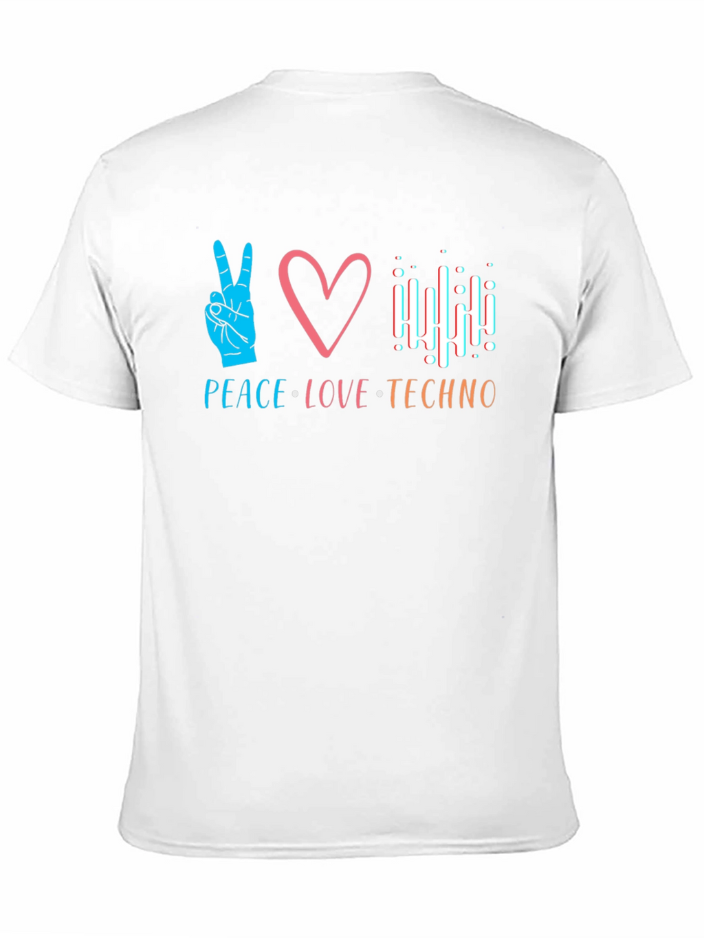 Peace Love Techno Black T-Shirt