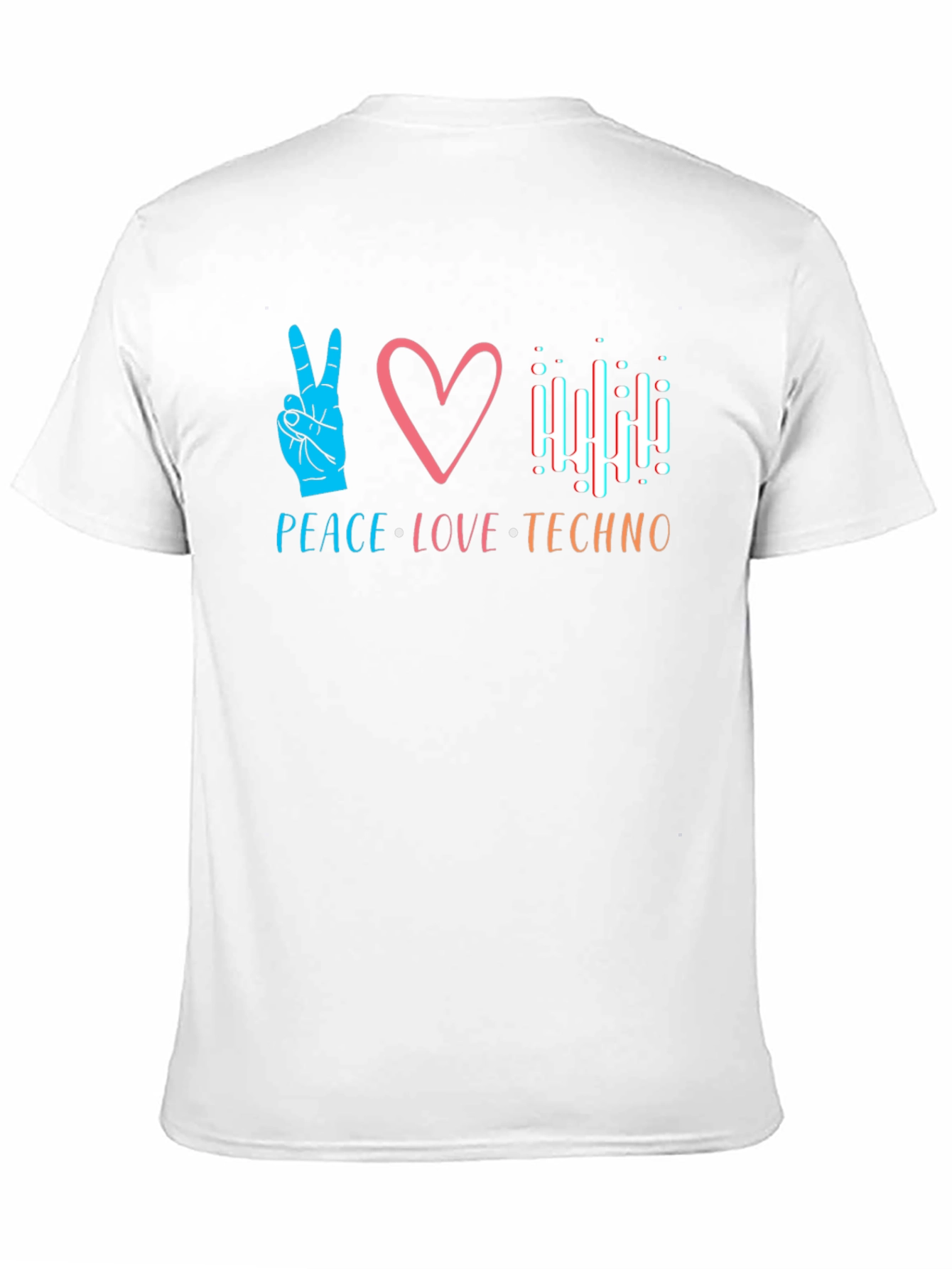 Peace Love Techno Black T-Shirt