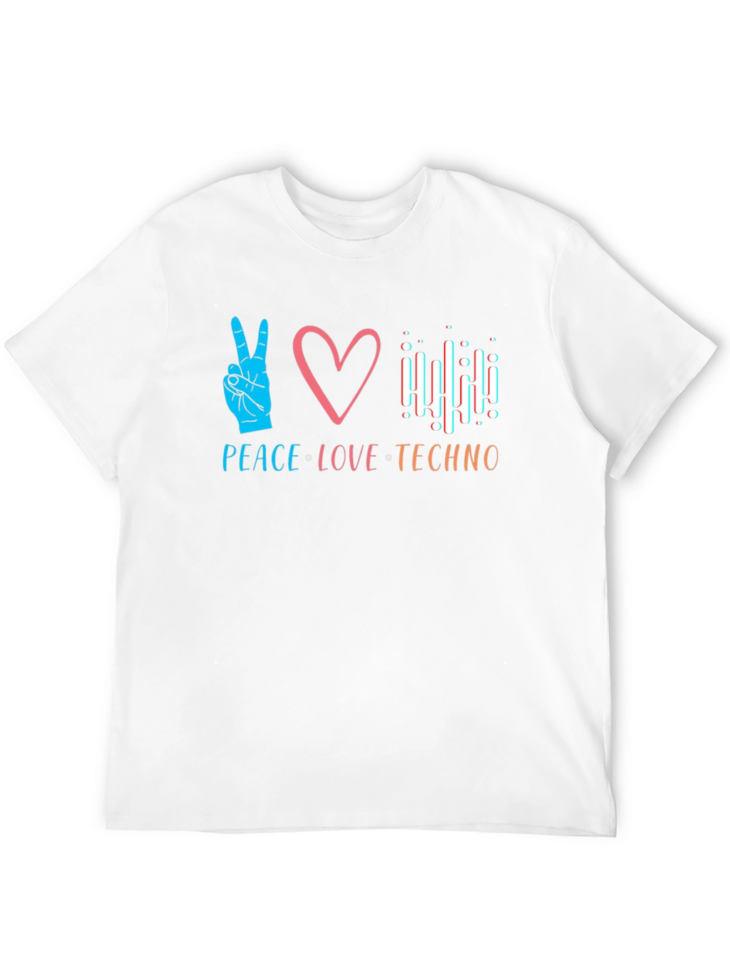 Peace Love Techno Black T-Shirt