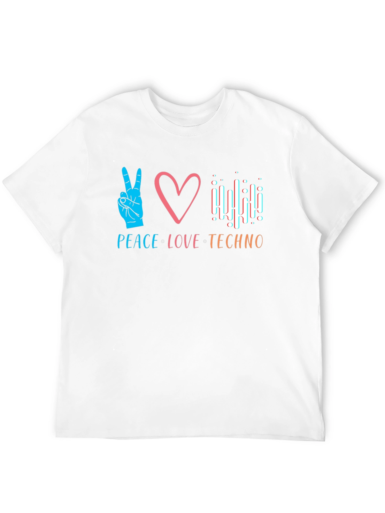 Peace Love Techno Black T-Shirt