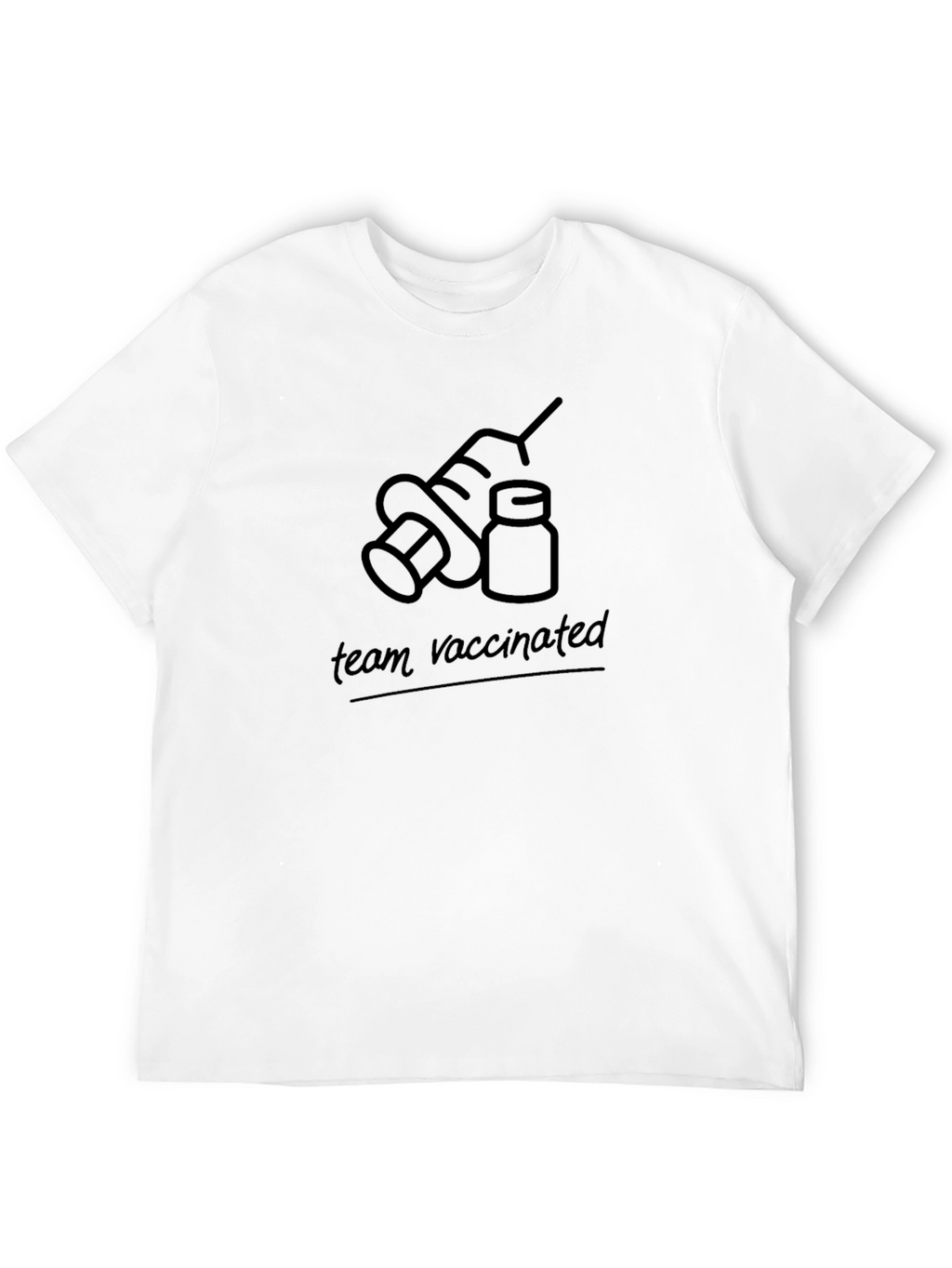 Team Vaccinated Graphic T-Shirt - Black Cotton Tee