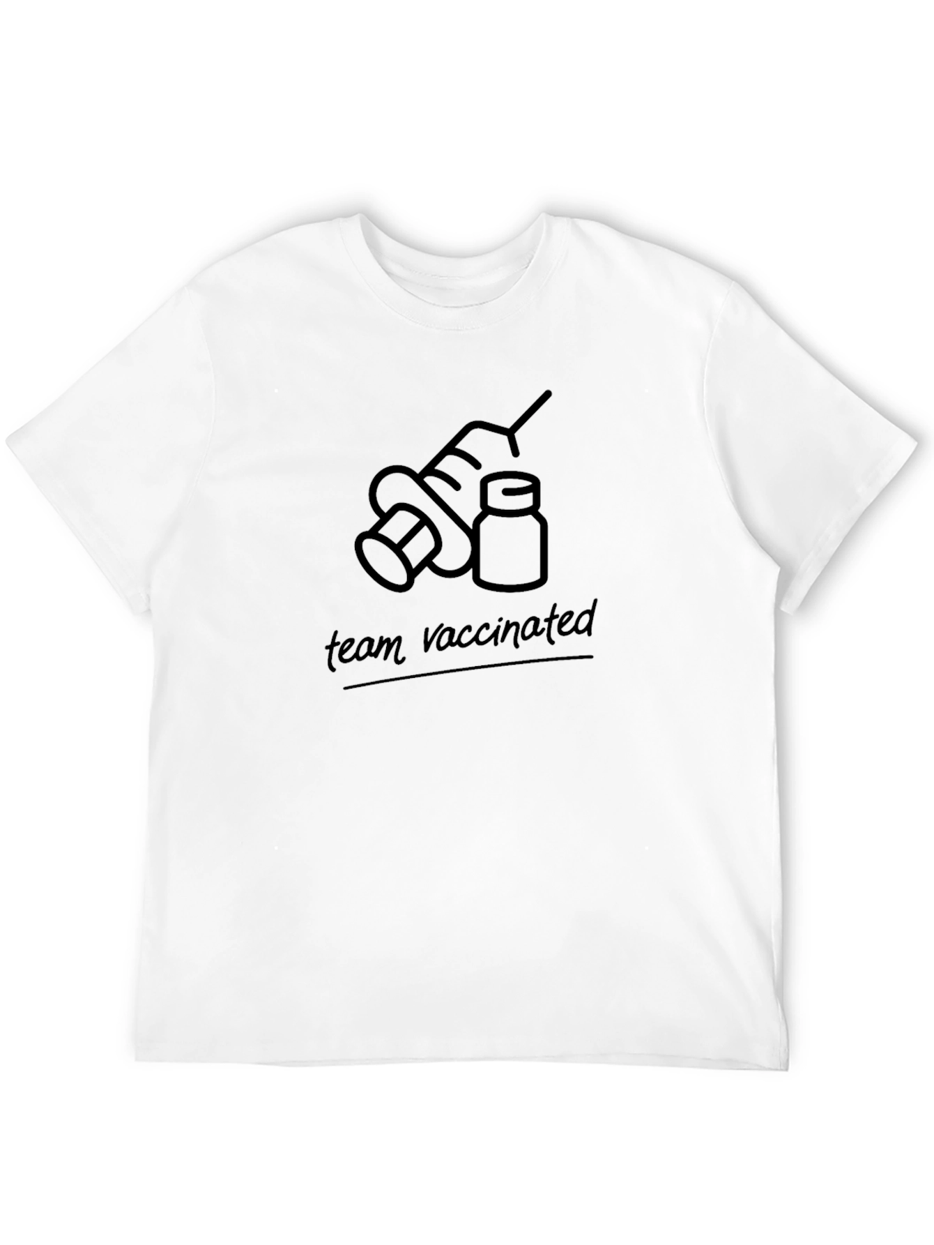 Team Vaccinated Graphic T-Shirt - Black Cotton Tee