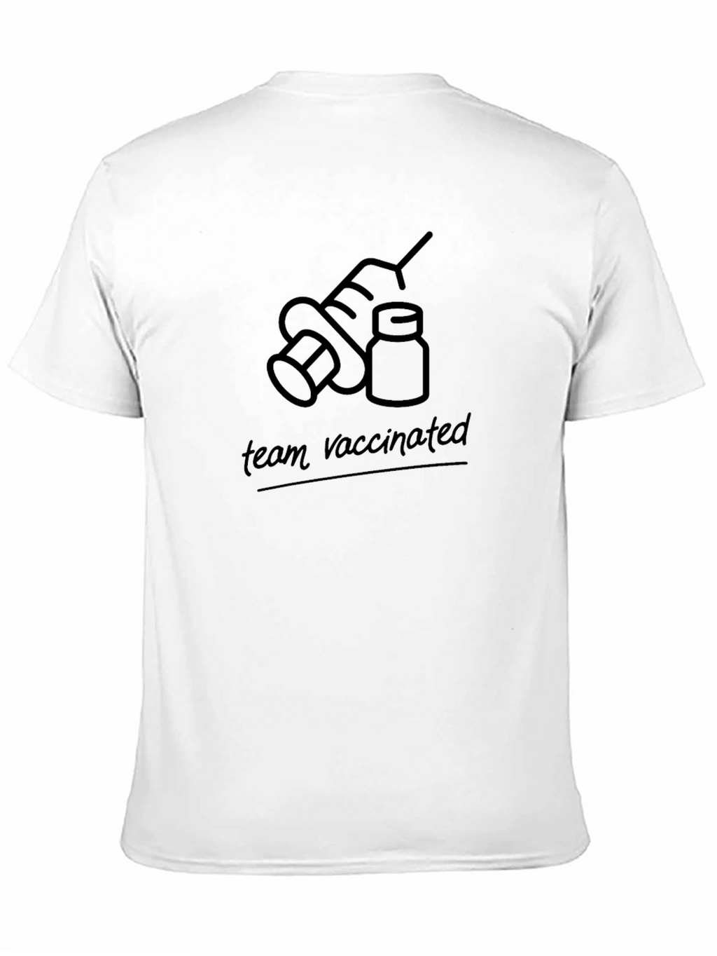Team Vaccinated Graphic T-Shirt - Black Cotton Tee