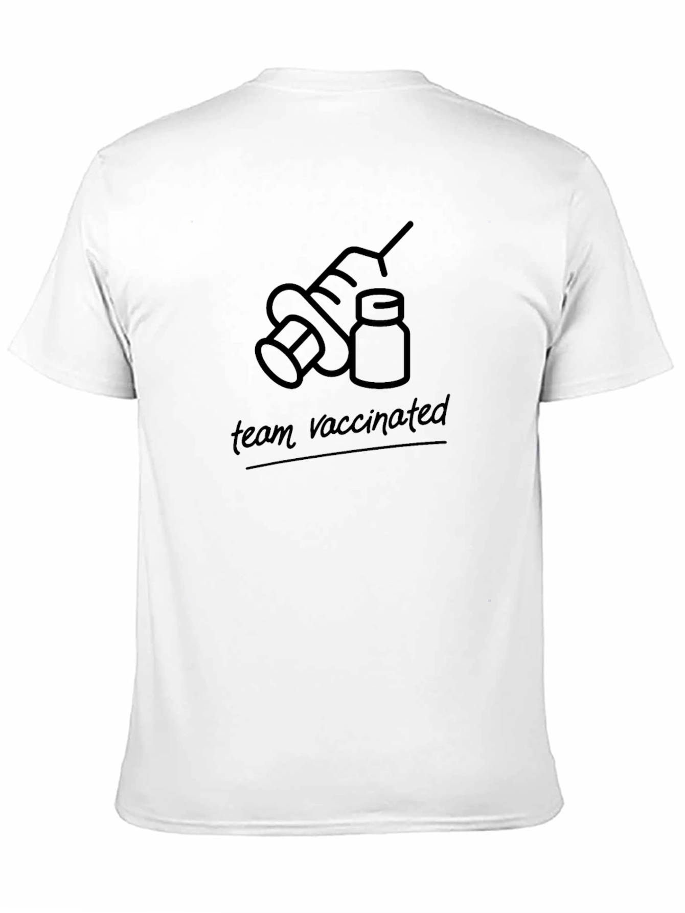 Team Vaccinated Graphic T-Shirt - Black Cotton Tee