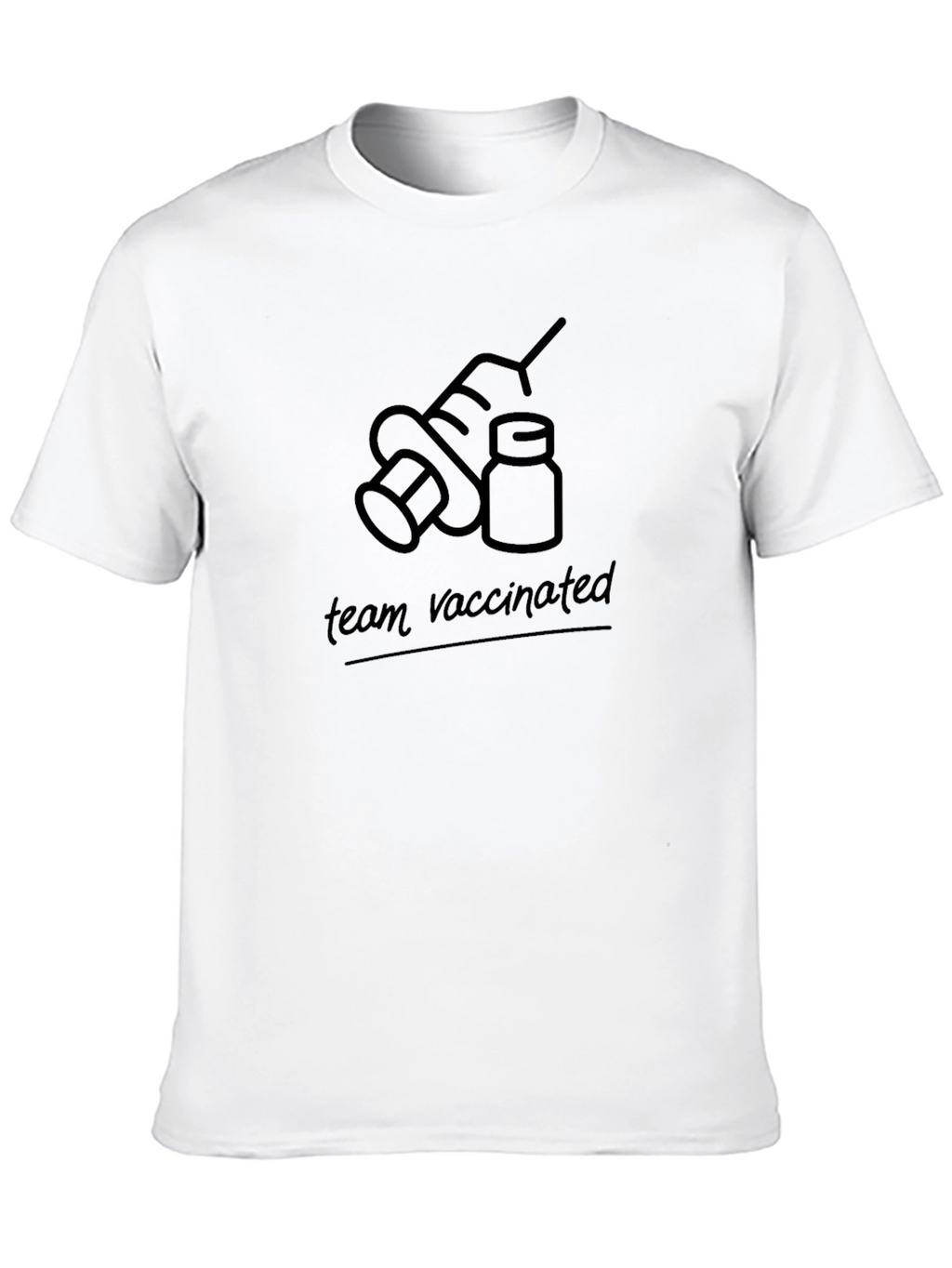 Team Vaccinated Graphic T-Shirt - Black Cotton Tee