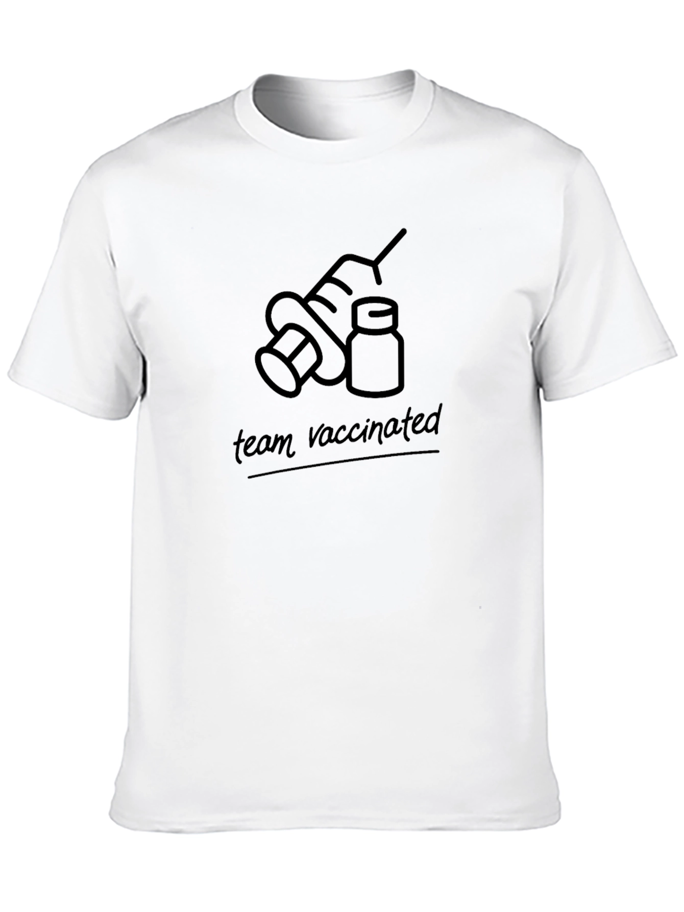 Team Vaccinated Graphic T-Shirt - Black Cotton Tee