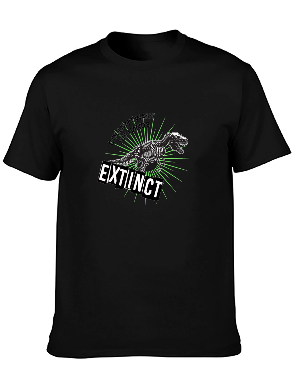 Extinct Dinosaur Graphic T-Shirt - Black