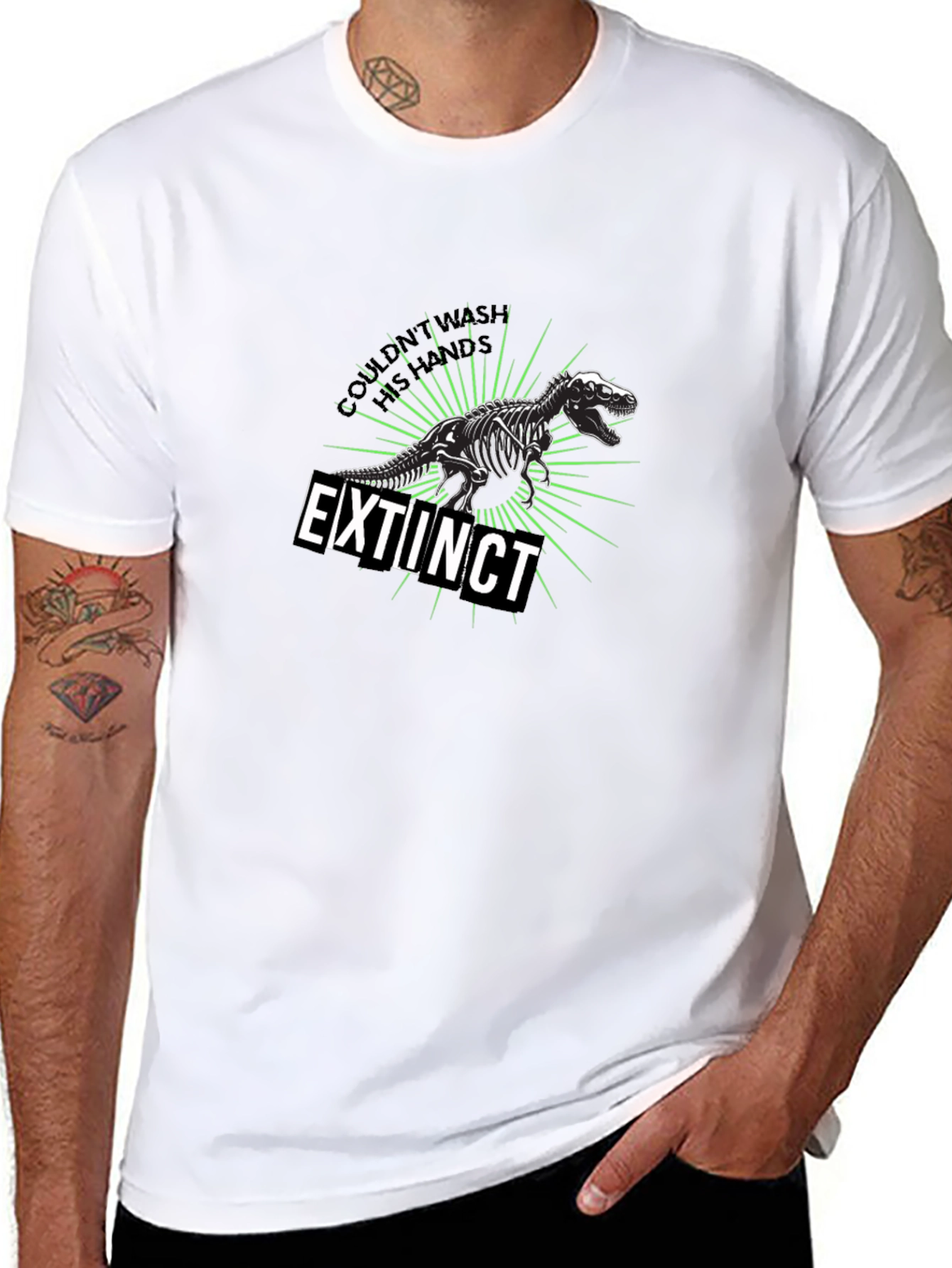 Extinct Dinosaur Graphic T-Shirt - Black