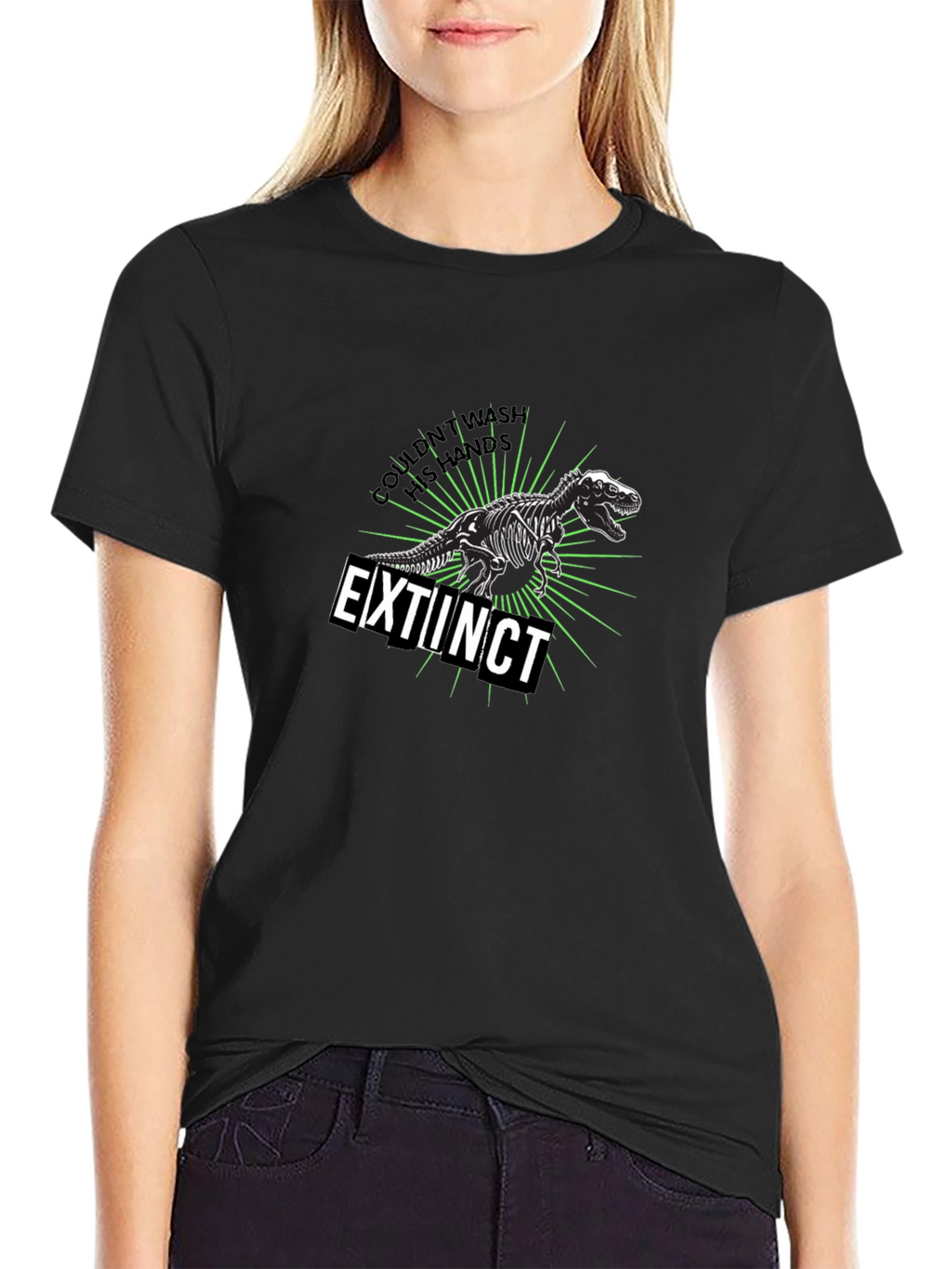 Extinct Dinosaur Graphic T-Shirt - Black