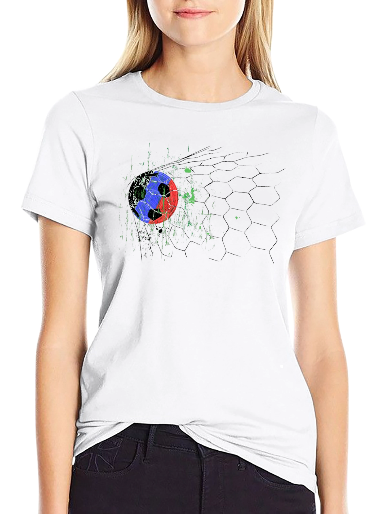 Soccer Goal Graphic Black T-Shirt