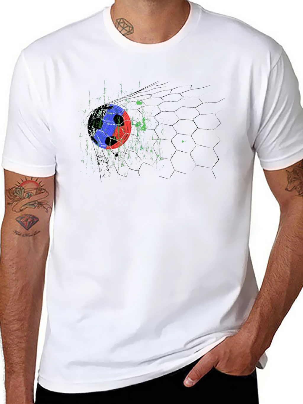 Soccer Goal Graphic Black T-Shirt
