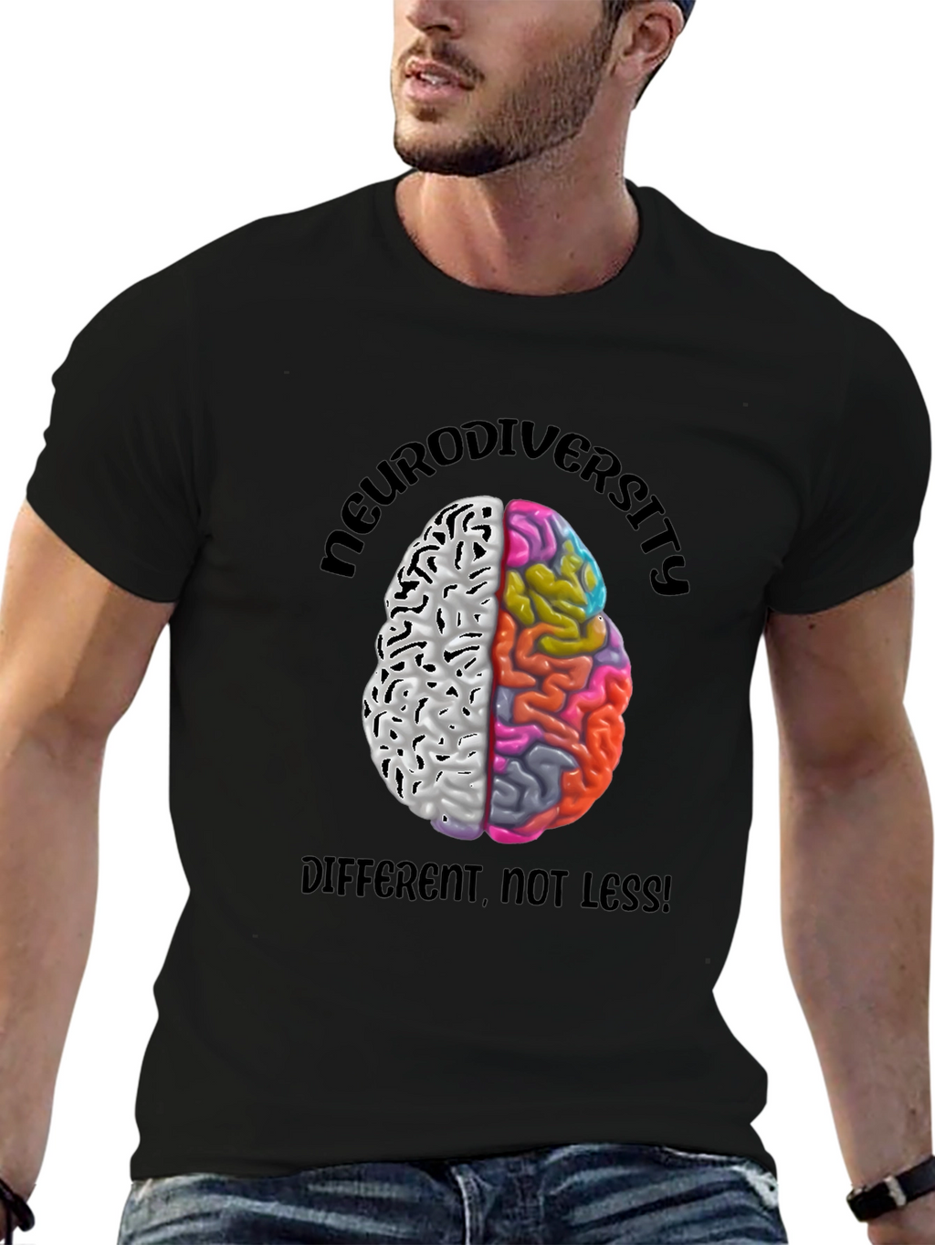Neurodiversity Brain T-Shirt: Different Not Less!