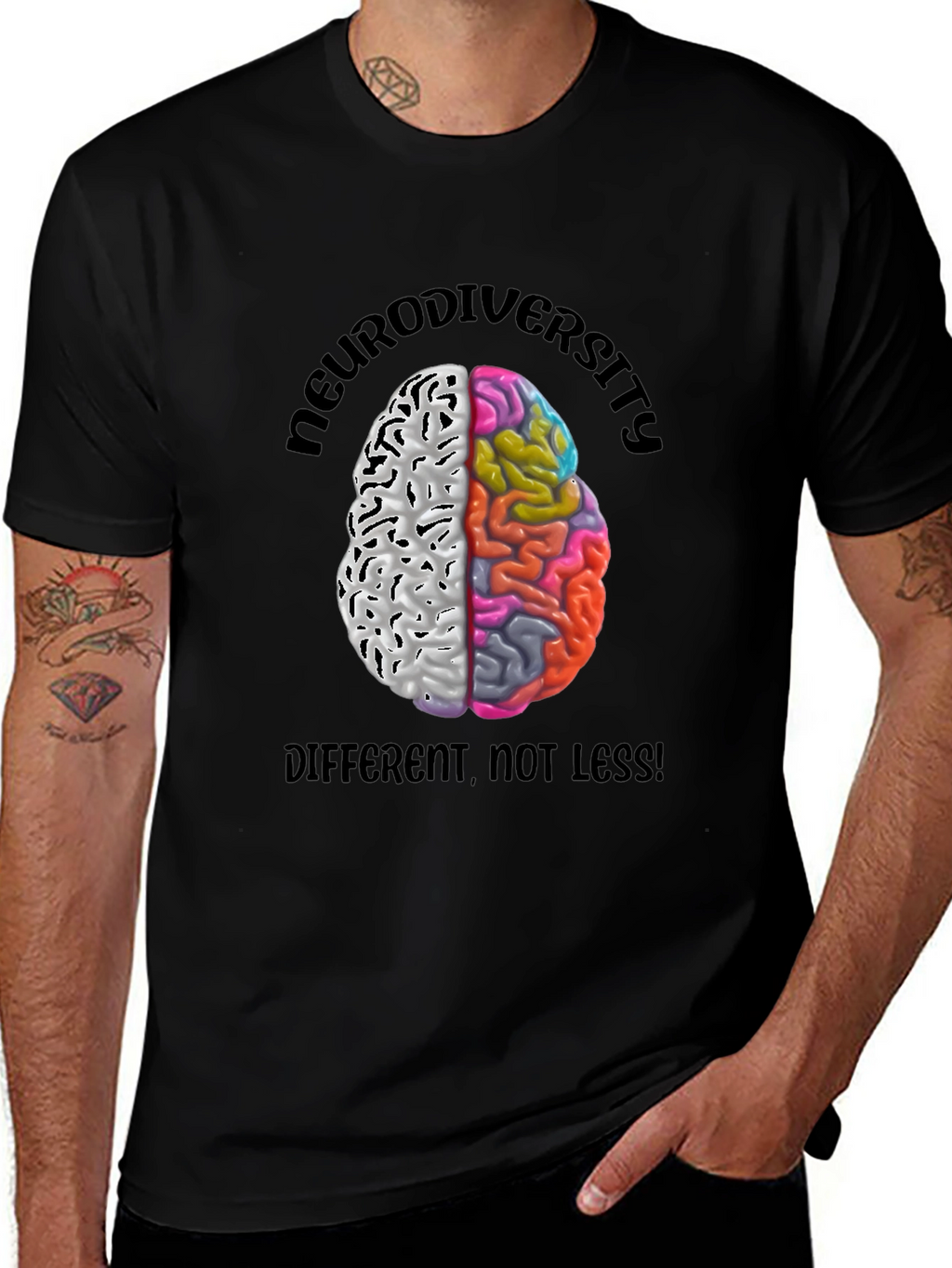 Neurodiversity Brain T-Shirt: Different Not Less!