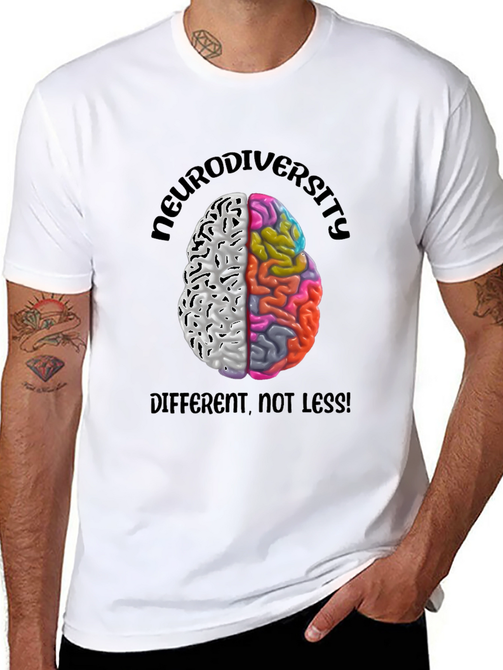 Neurodiversity Brain T-Shirt: Different Not Less!
