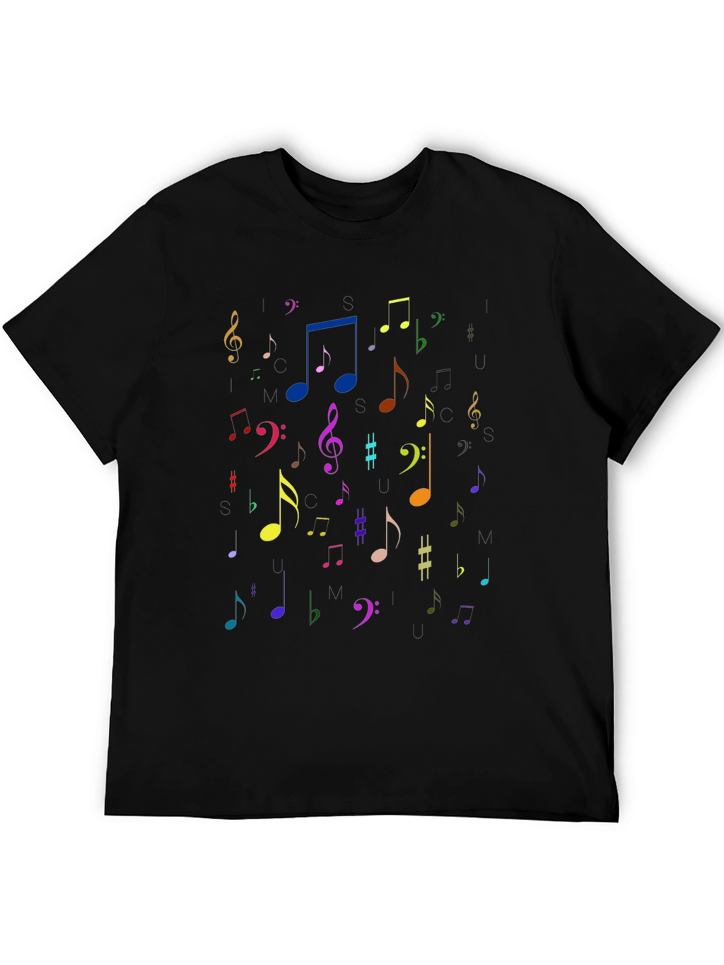Musical Notes Black T-Shirt