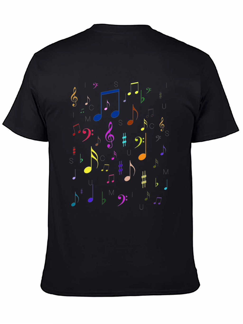 Musical Notes Black T-Shirt