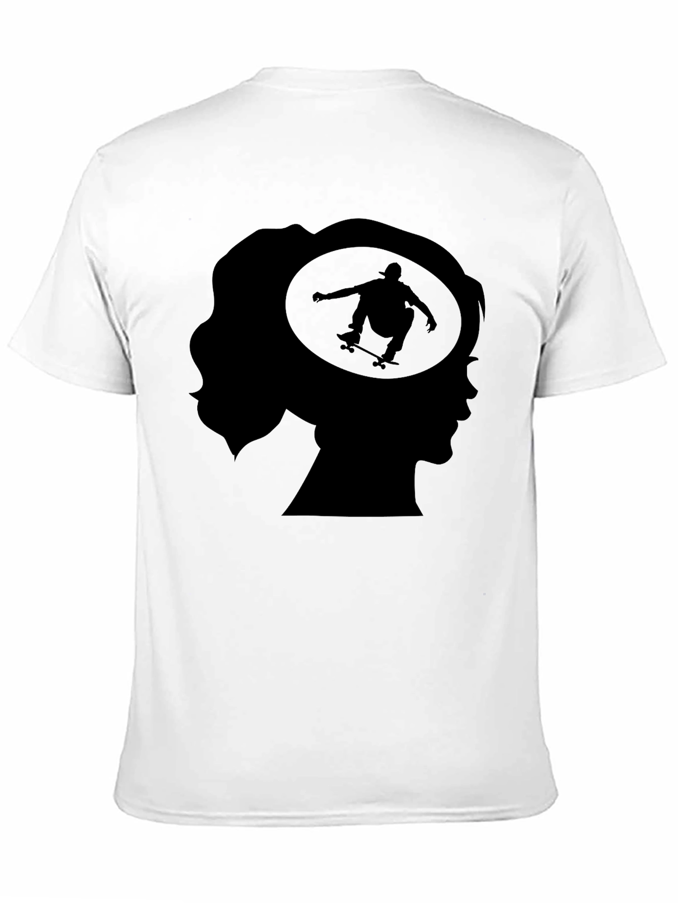 Skater Silhouette Black Graphic T-Shirt