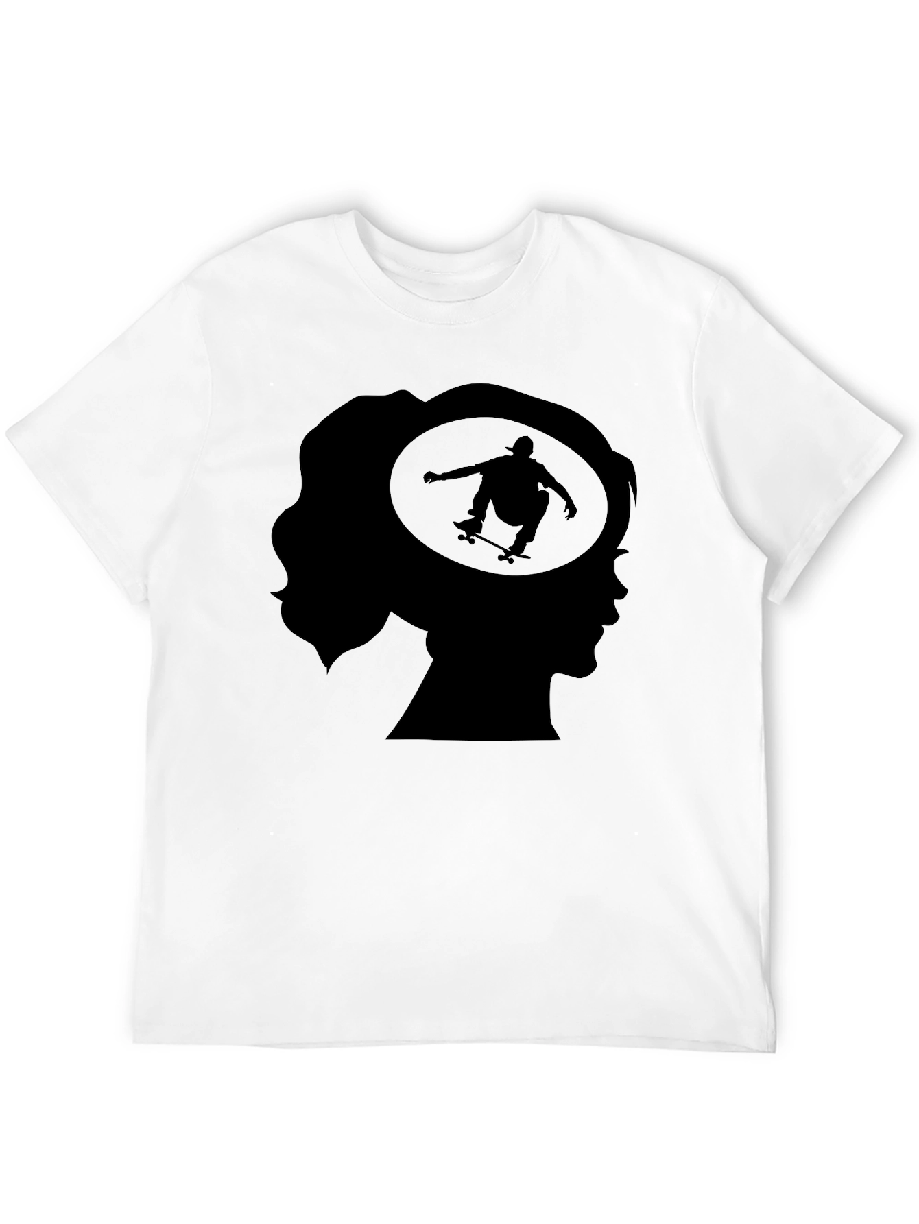 Skater Silhouette Black Graphic T-Shirt