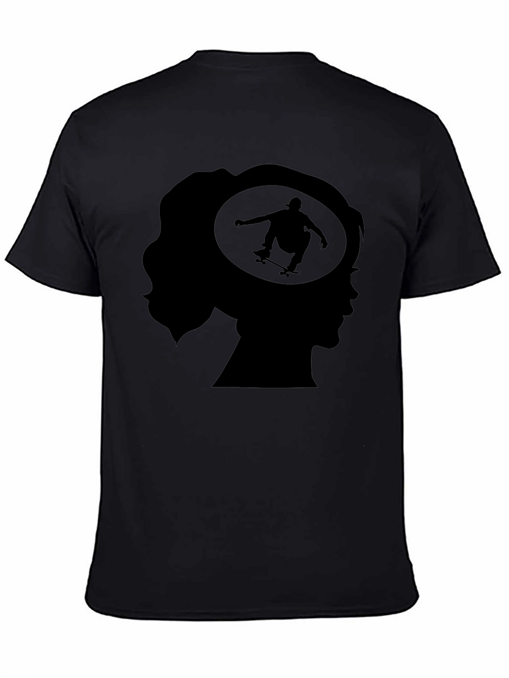 Skater Silhouette Black Graphic T-Shirt