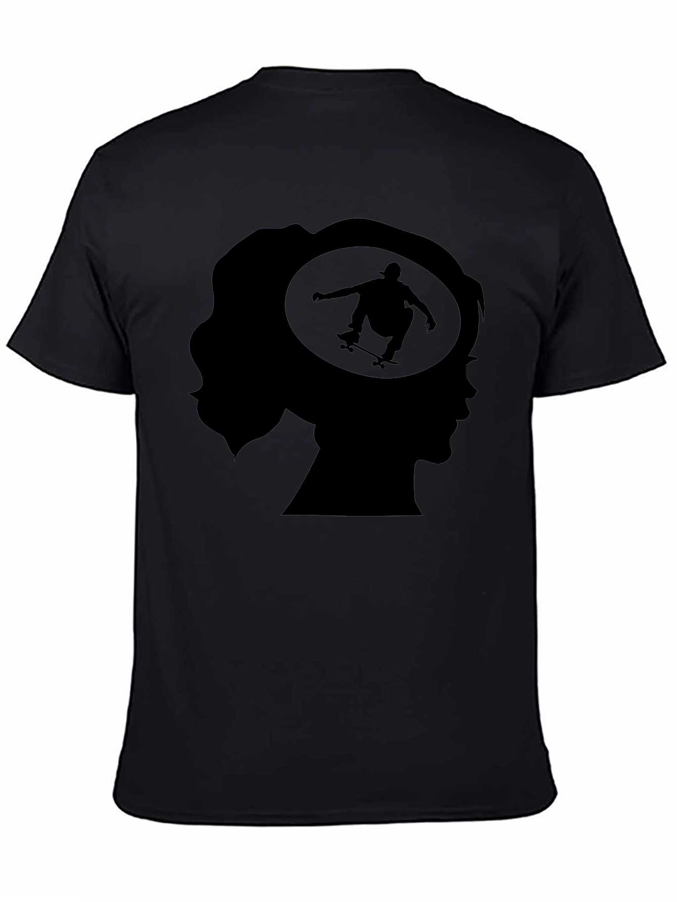 Skater Silhouette Black Graphic T-Shirt