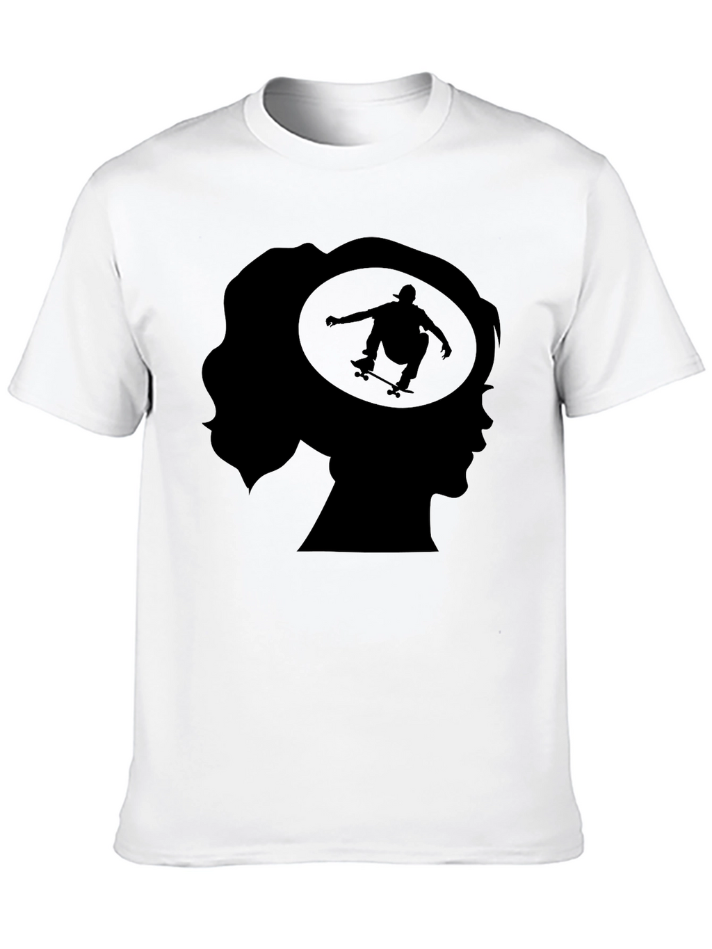 Skater Silhouette Black Graphic T-Shirt
