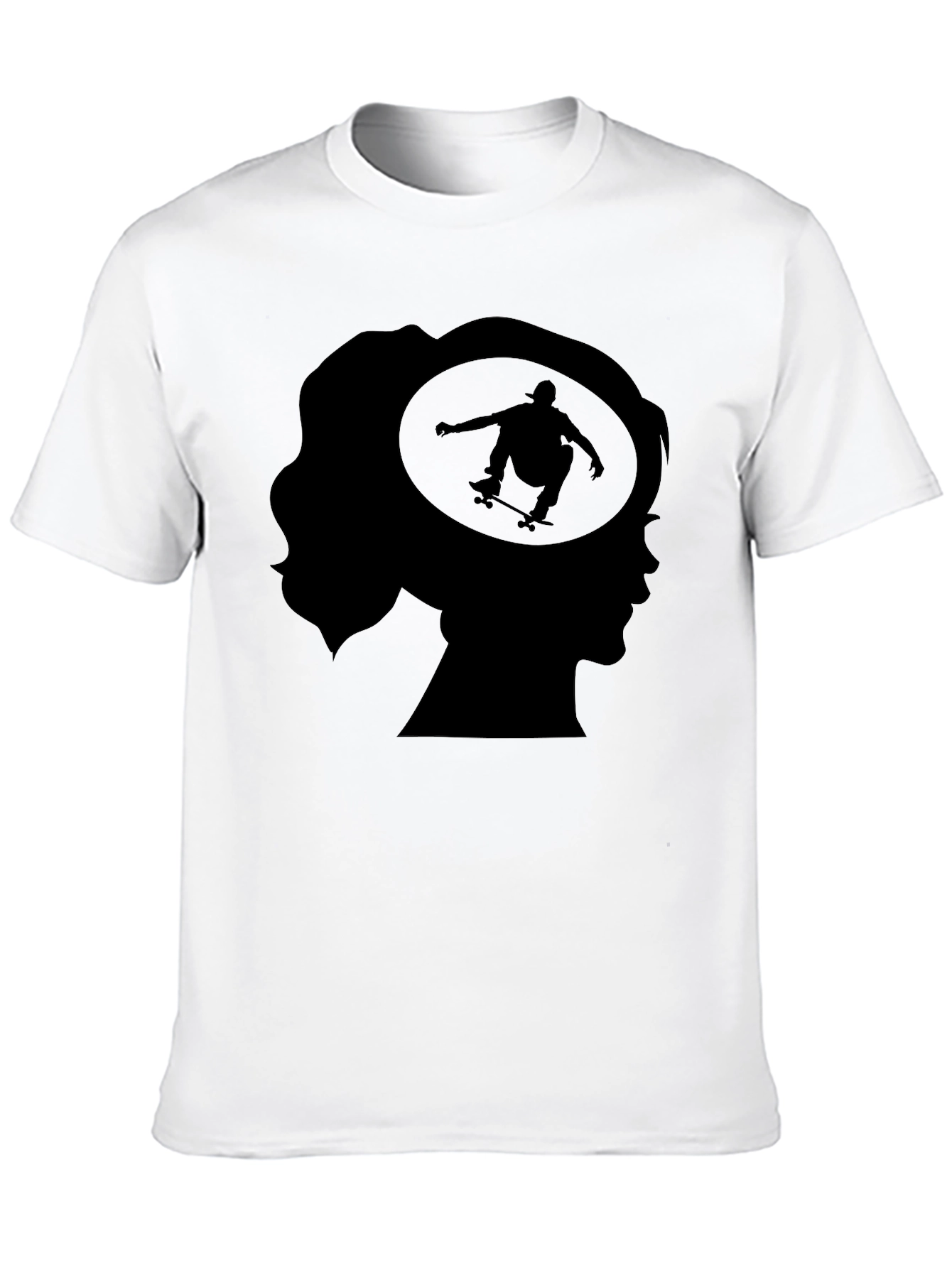 Skater Silhouette Black Graphic T-Shirt