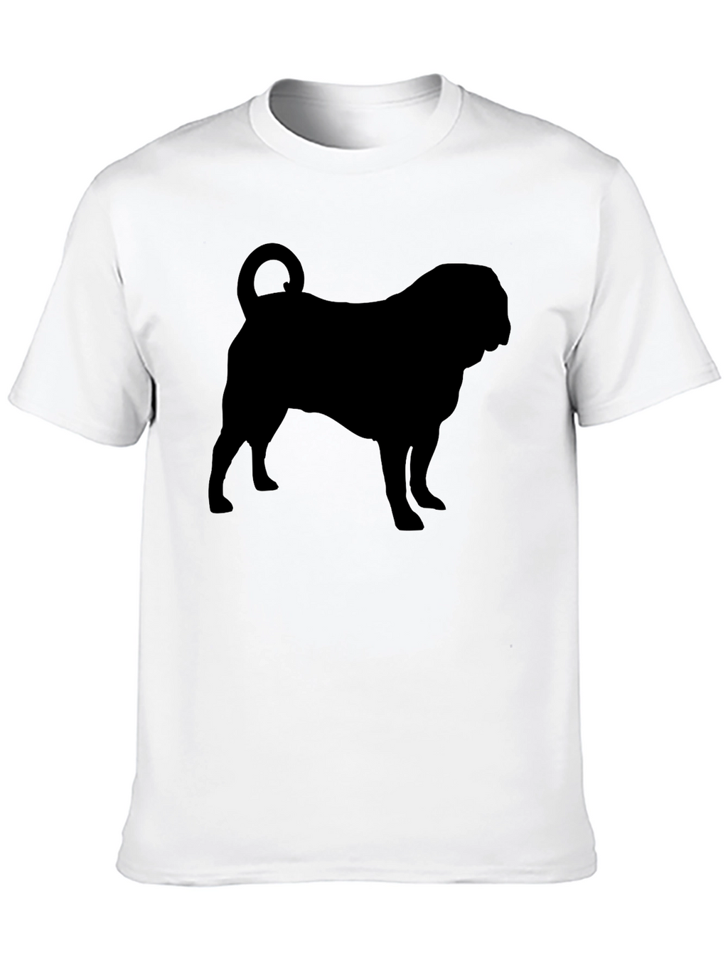 Pug Silhouette Black T-Shirt