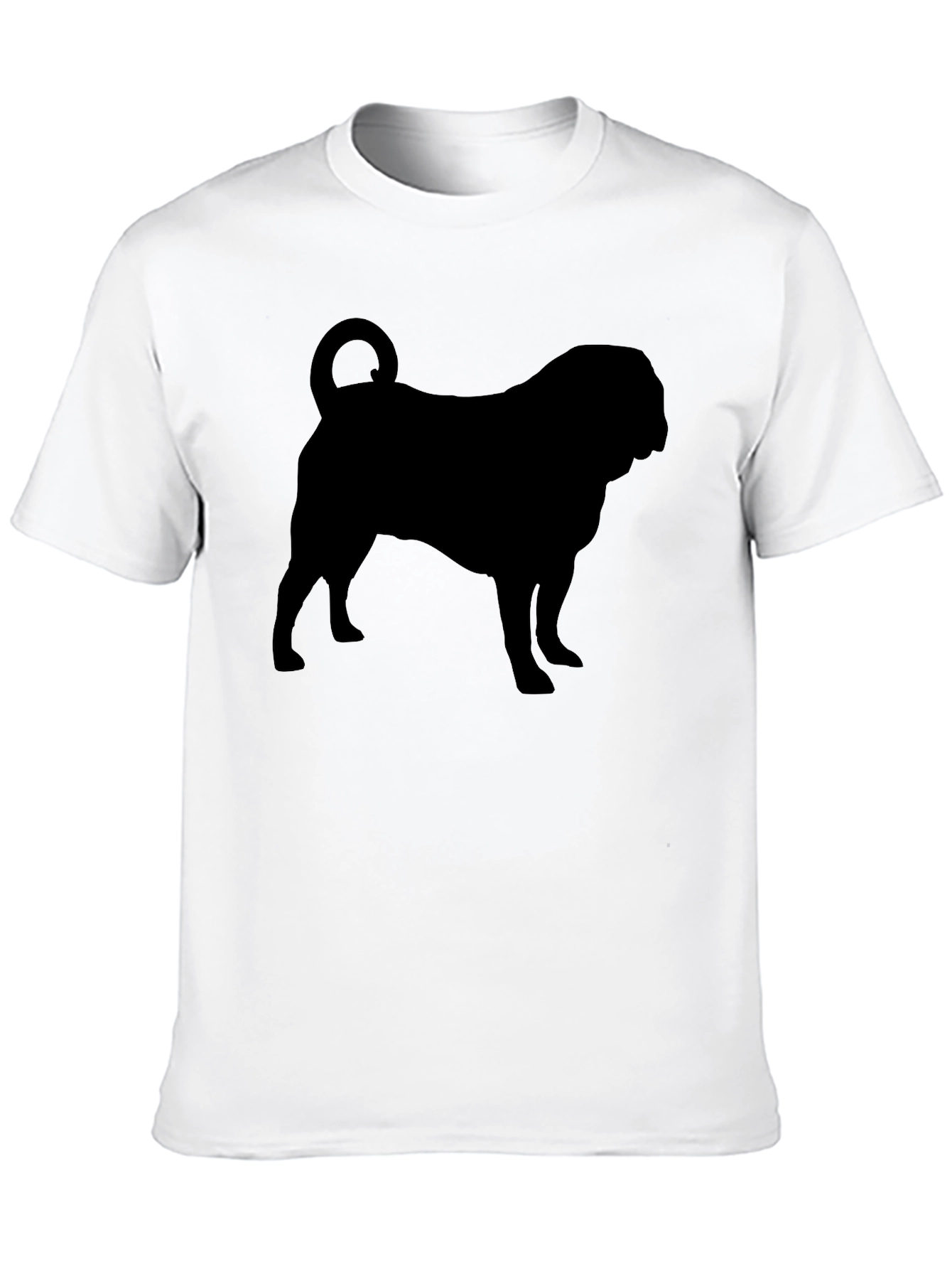 Pug Silhouette Black T-Shirt