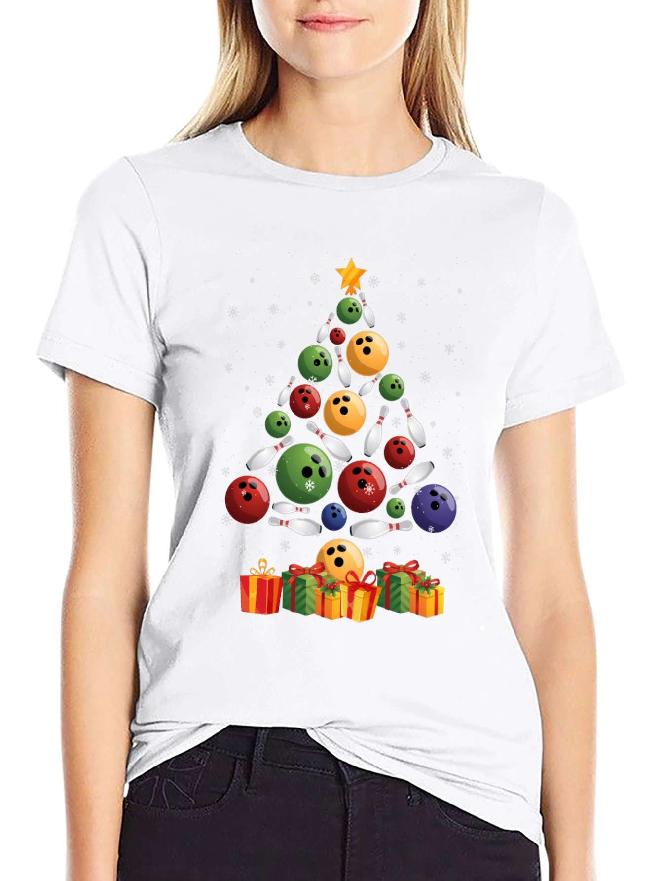 Bowling Christmas Tree T-Shirt