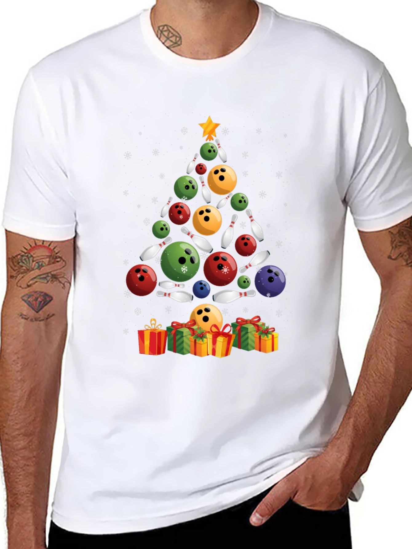 Bowling Christmas Tree T-Shirt
