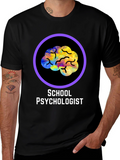 School Psychologist T-Shirt - Brain Design
