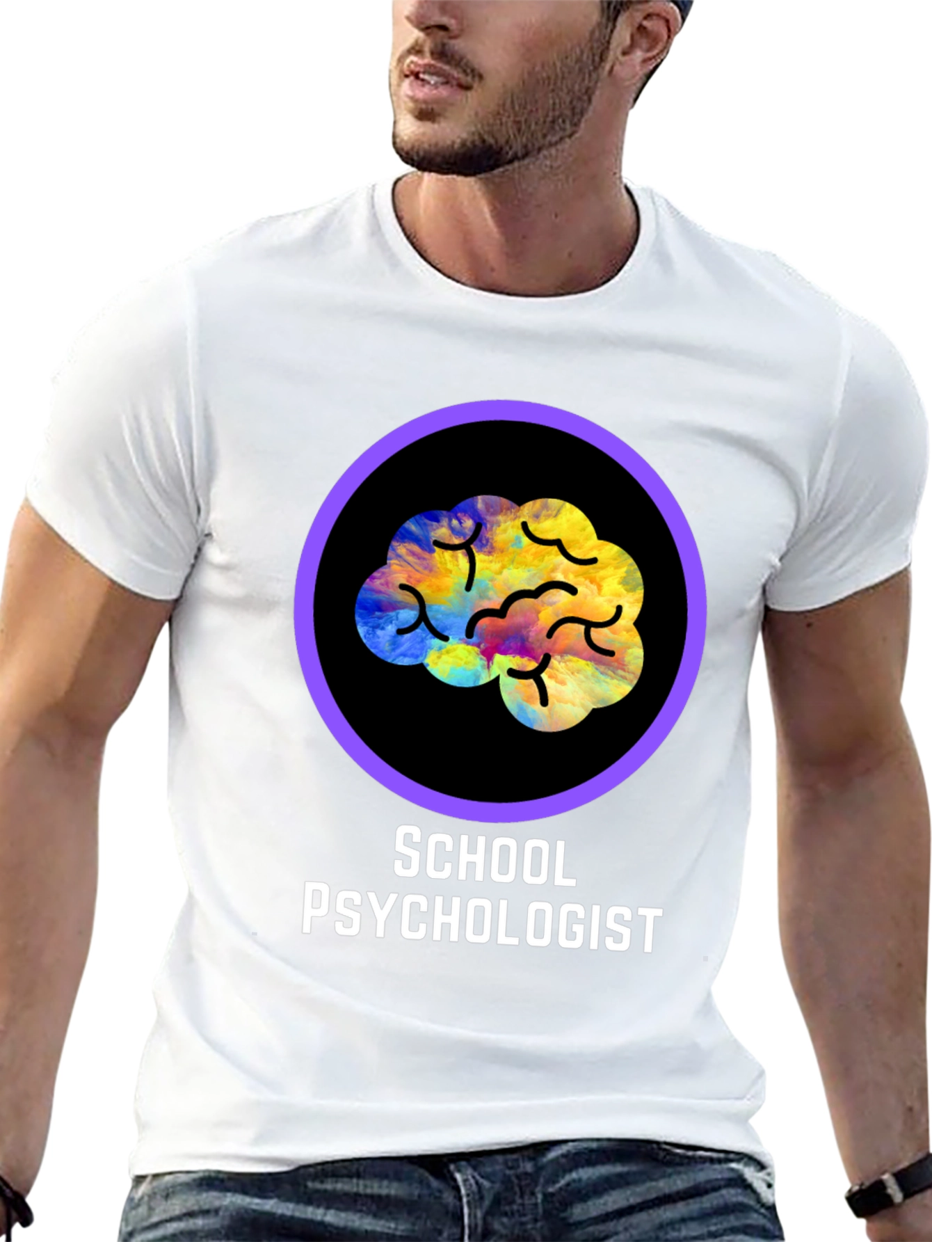 School Psychologist T-Shirt - Brain Design