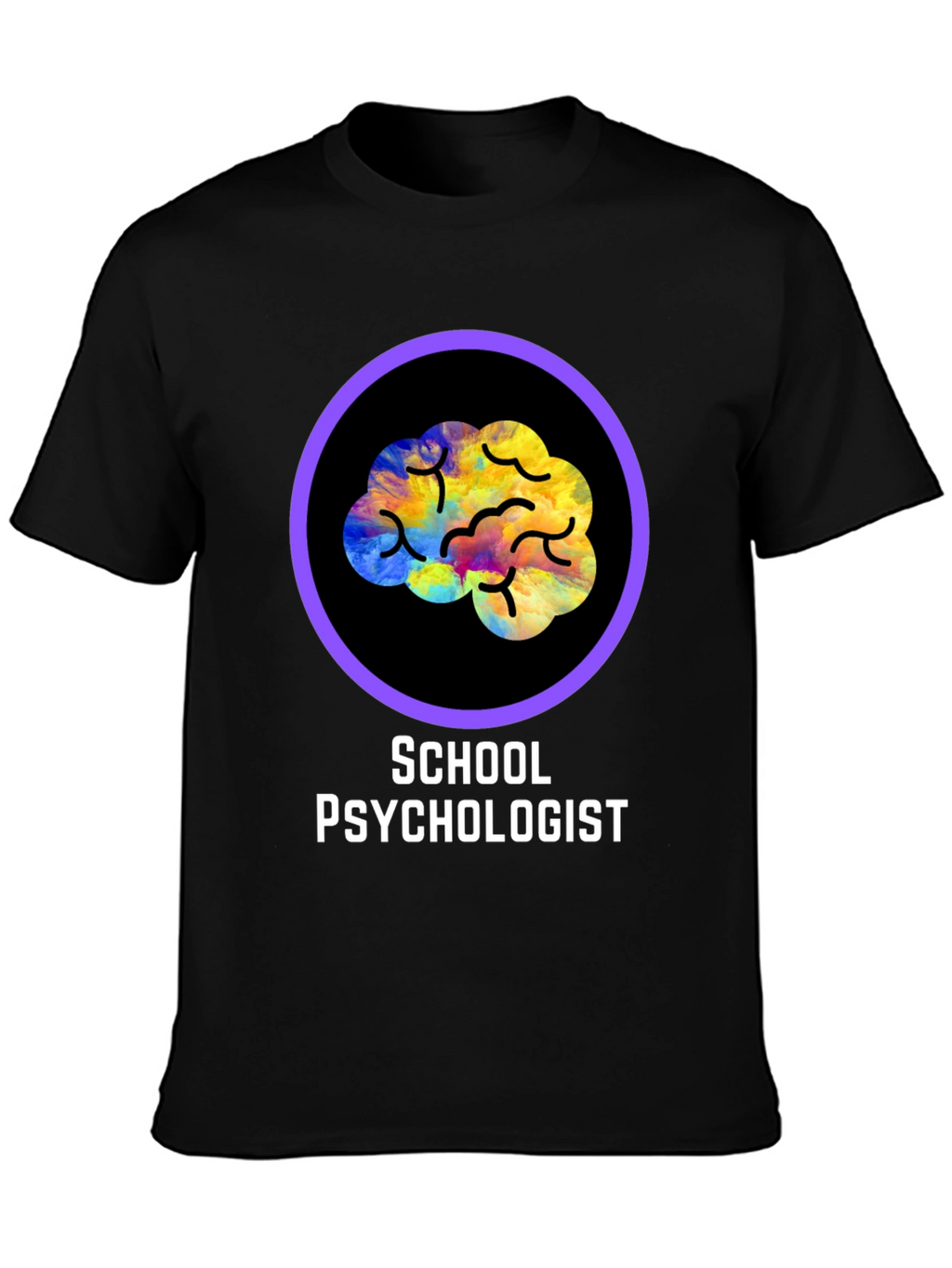 School Psychologist T-Shirt - Brain Design
